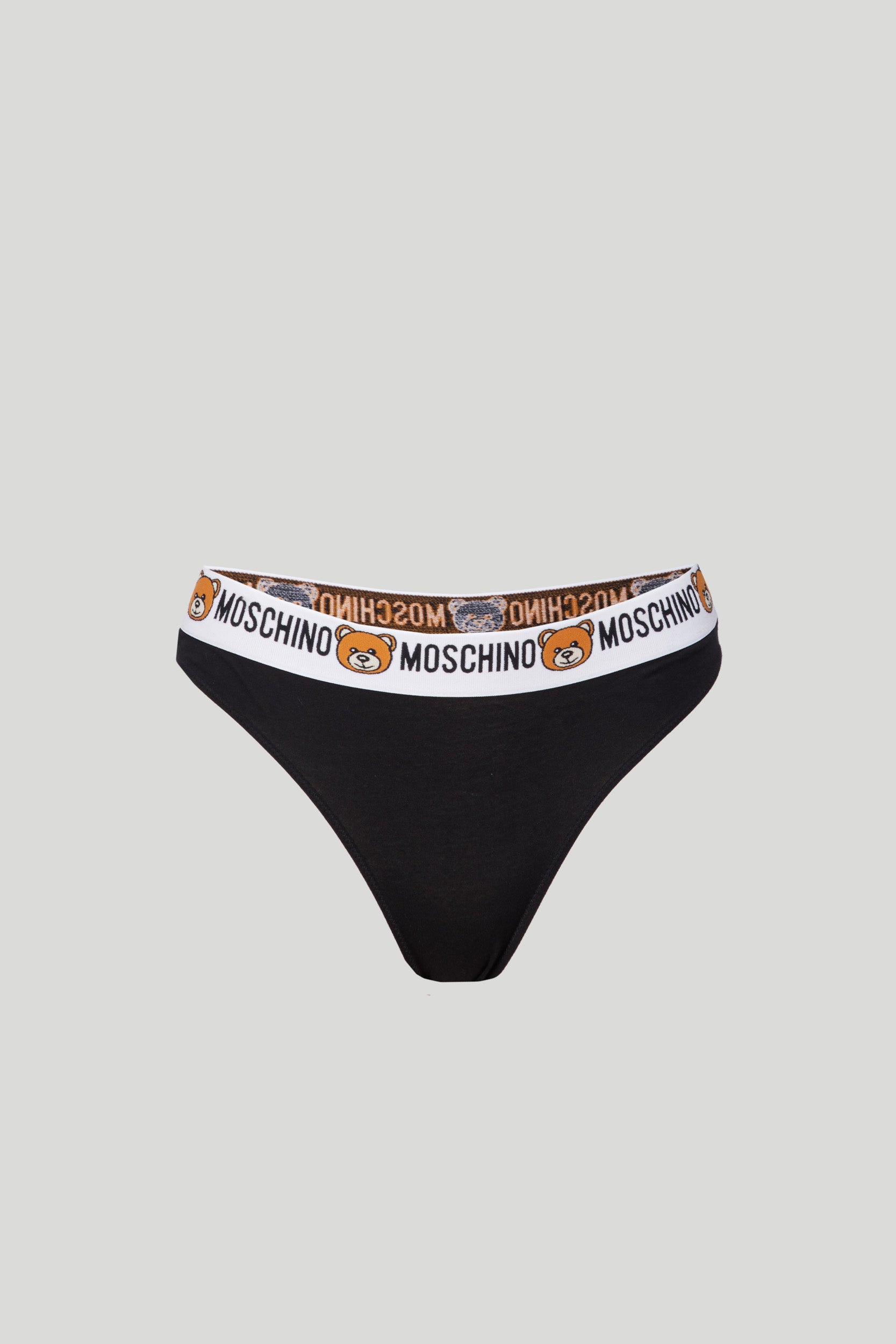 MOSCHINO Schwarzer Slip mit Moschino-Logo und Teddy