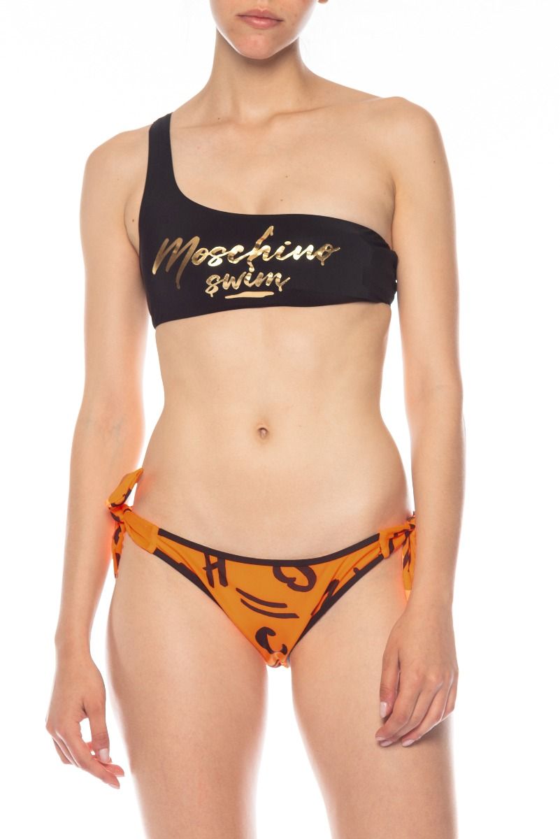 MOSCHINO Bikinihose mit schwarzem Schriftzug