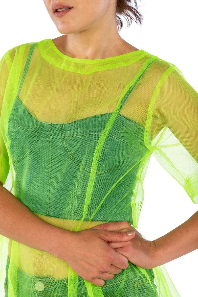 WEISSES Gelbe Tüllkleid