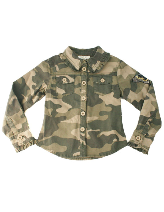 TWINSET-MÄDCHEN
Camicia ein Stampa-Camouflage-Twinset