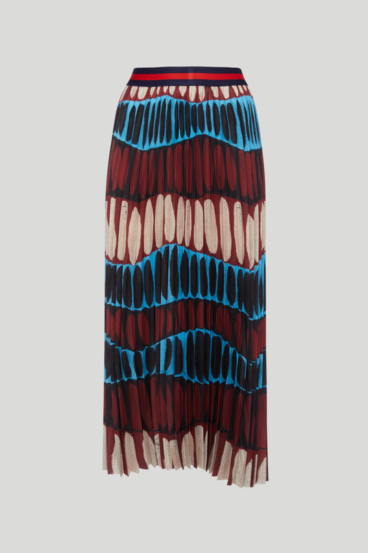 STELLA JEAN Midi-Faltenrock mit Tribal-Print