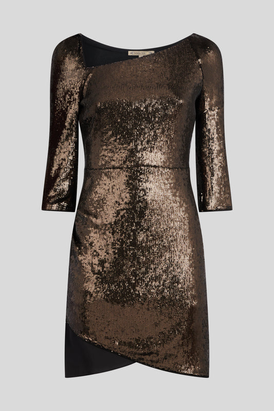PATRIZIA PEPE Kleid mit Pailletten Titan Metal