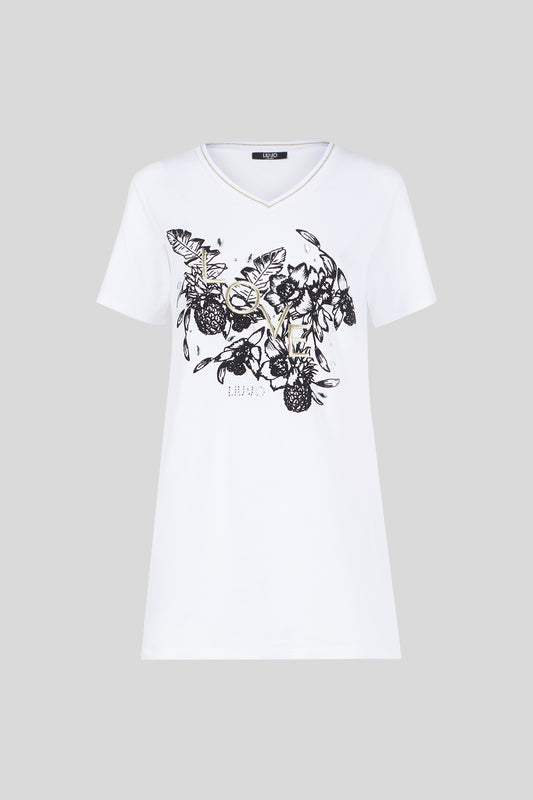 LIU JO Maxi T-Shirt mit Aufdruck