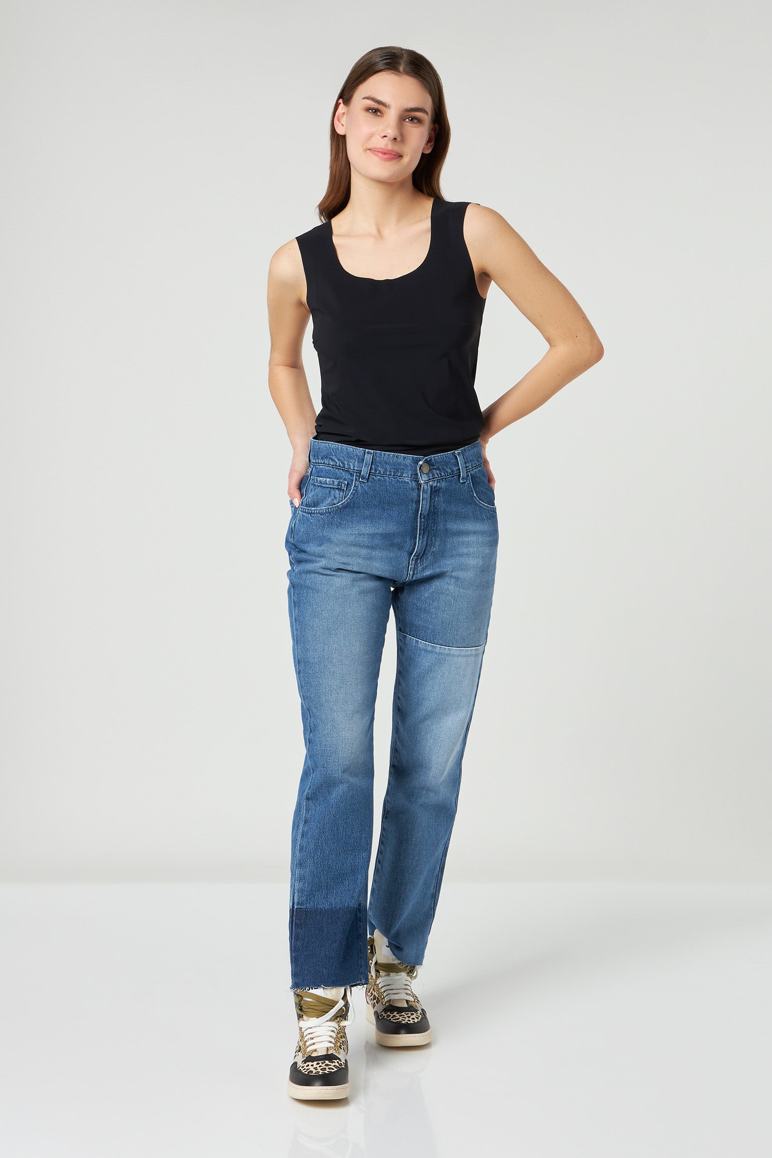 JIJIL Jeans mit normaler Taille zweifarbig