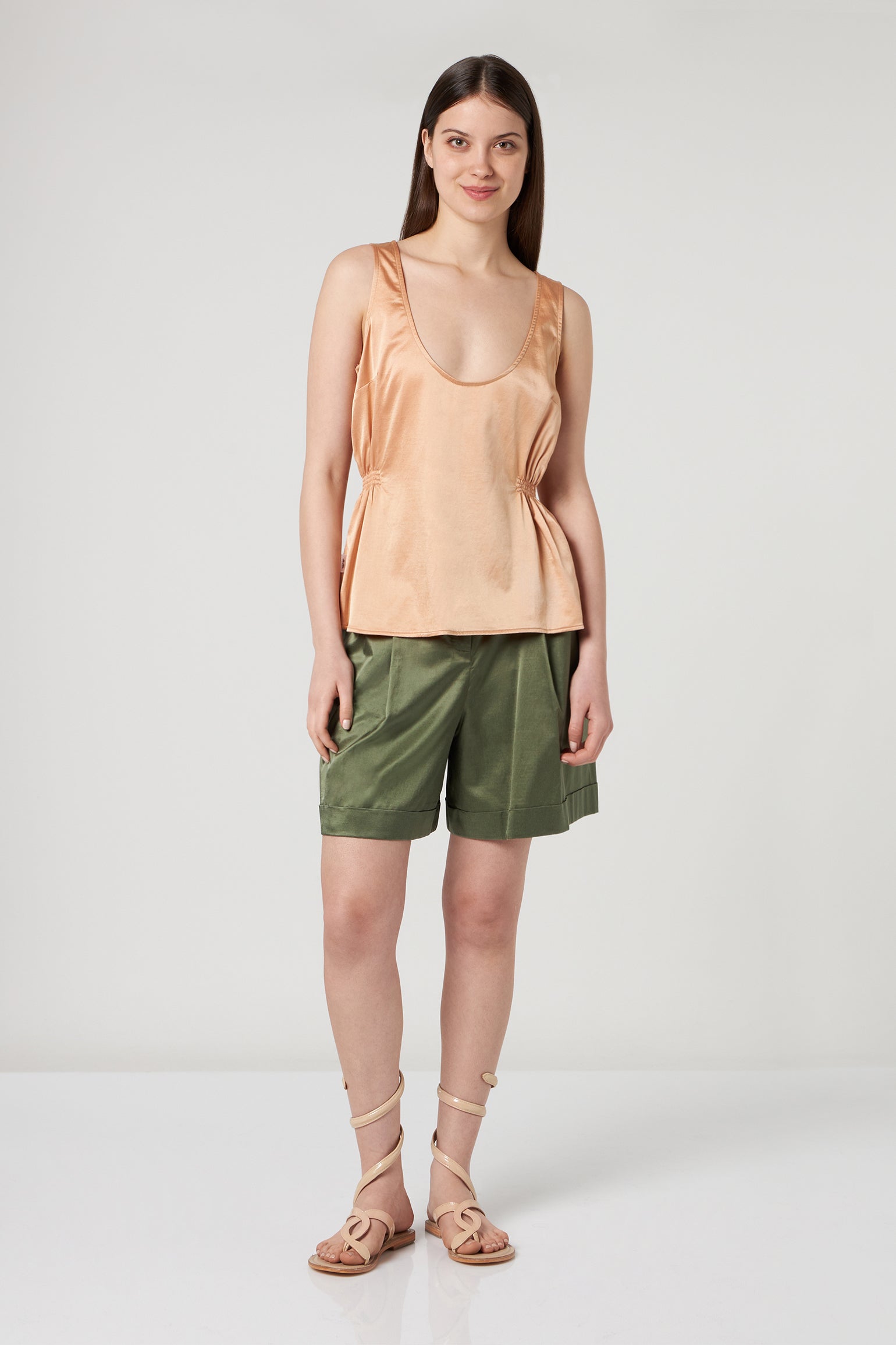 JIJIL Terrakotta-Tanktop aus Seidenmischung