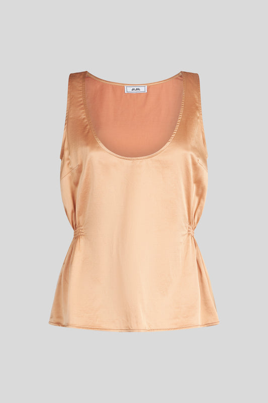 JIJIL Tanktop aus terrakottafarbener Seidenmischung