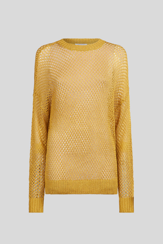 PATRIZIA PEPE Pullover mit Gold-Mesh-Effekt