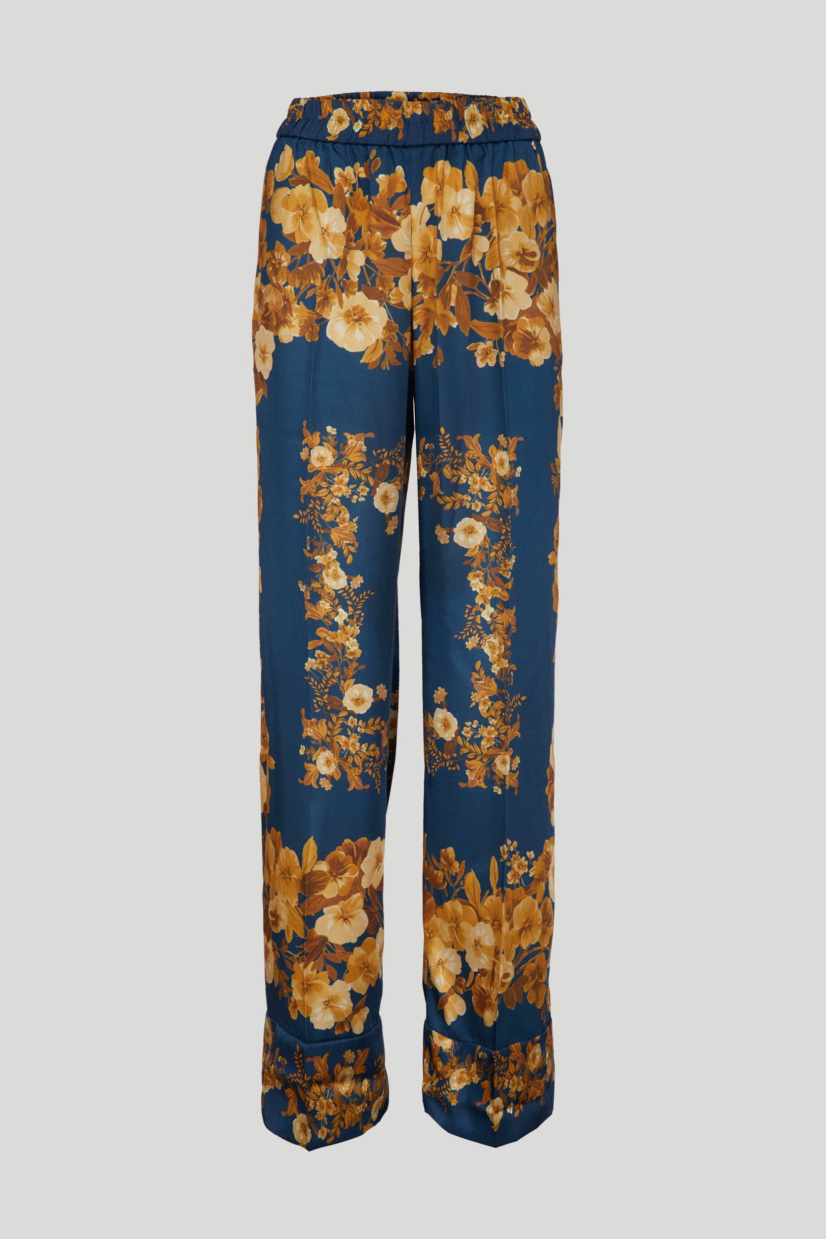 TWINSET Blaue Hose mit Foulard-Print