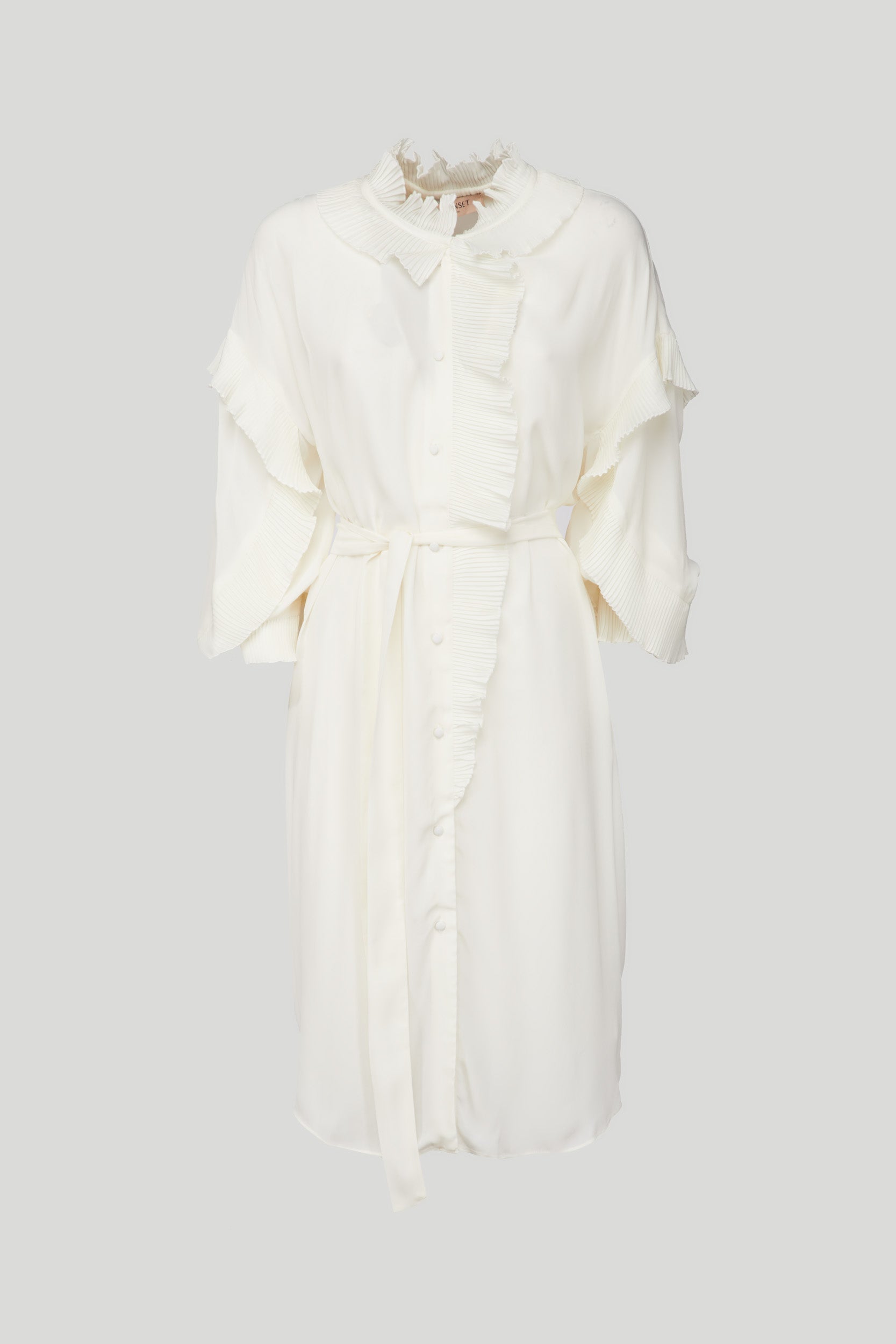 TWINSET Weißes Kleid aus Crêpe de Chine