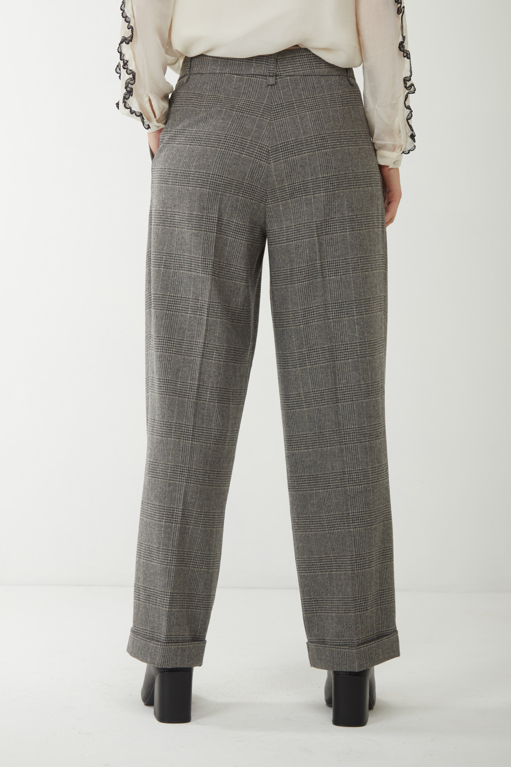 TWINSET Hose mit weitem Bein und Prince-of-Wales-Karomuster