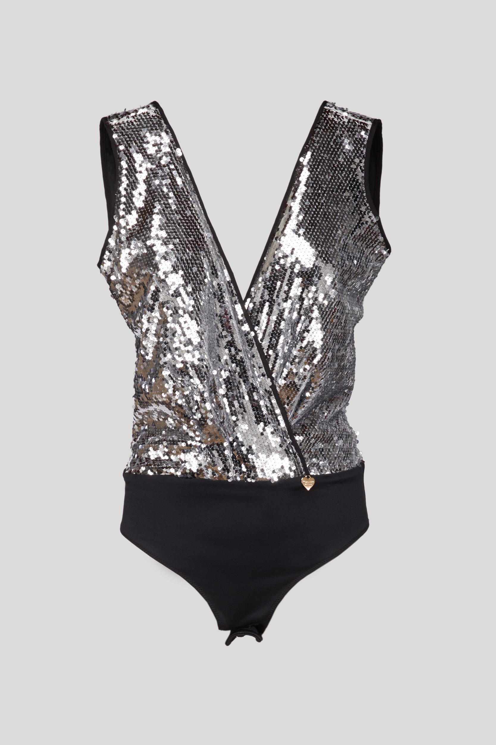 TWINSET Body in vollen Pailletten Argento