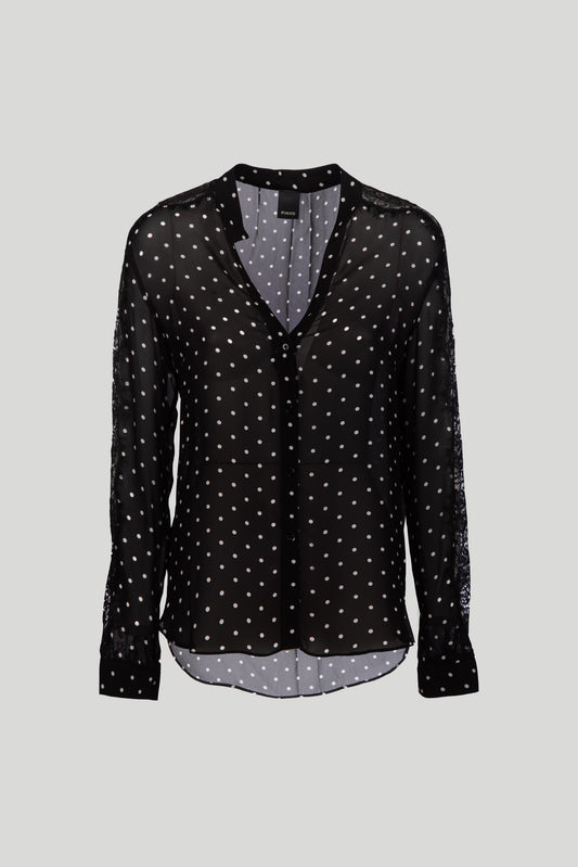 PINKO gepunktetes Georgette-Hemd