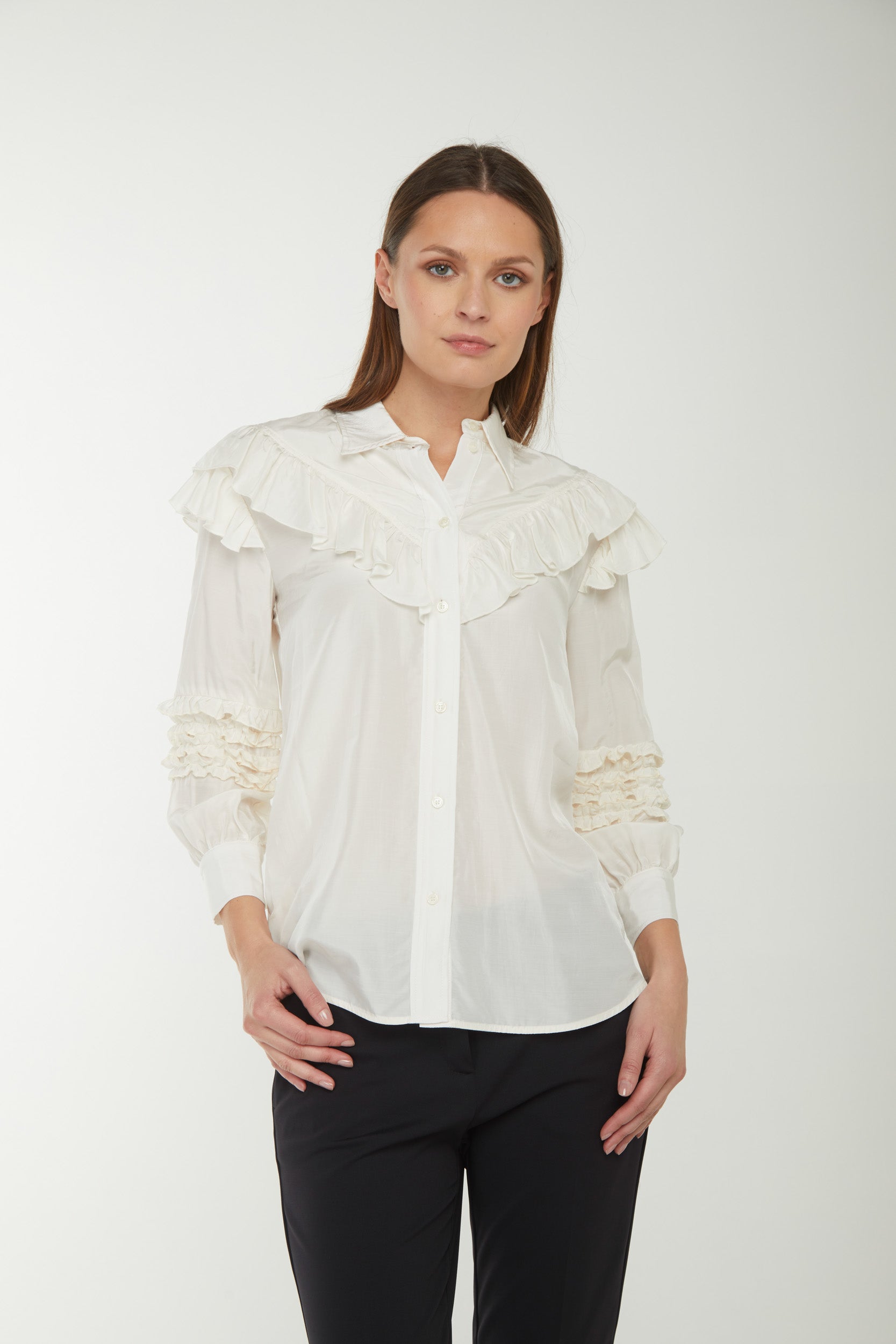 PINKO Bluse mit Rüschen