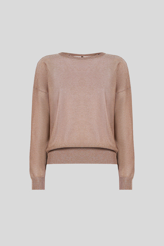 LIU JO Brauner Lurex-Pullover