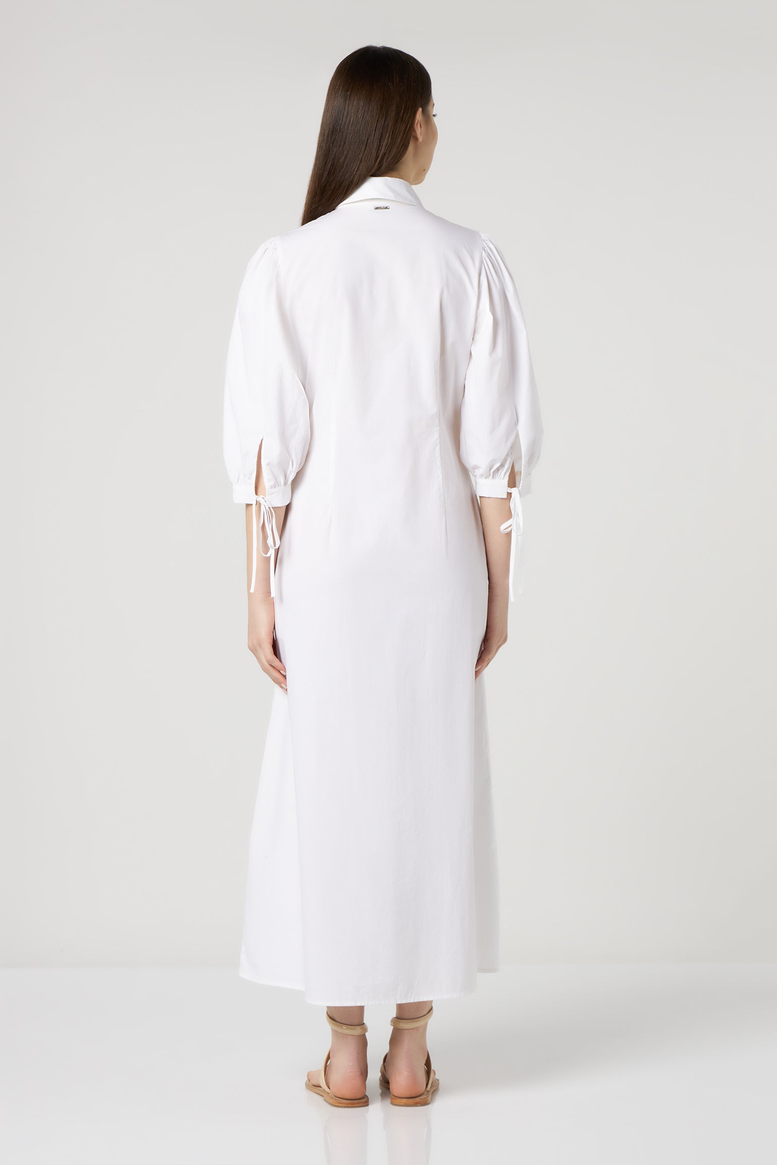 LIU JO Langes Kleid aus weißer Popeline