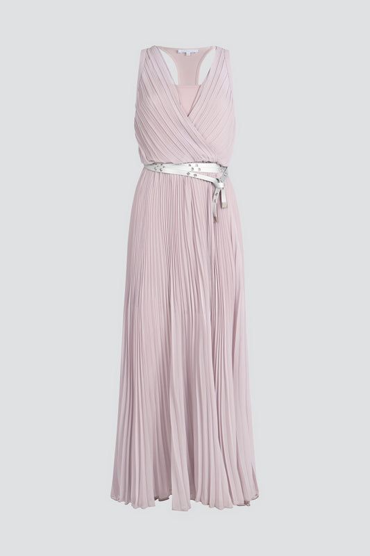 PATRIZIA PEPE Langes Kleid in Lilac Soleil Plissé