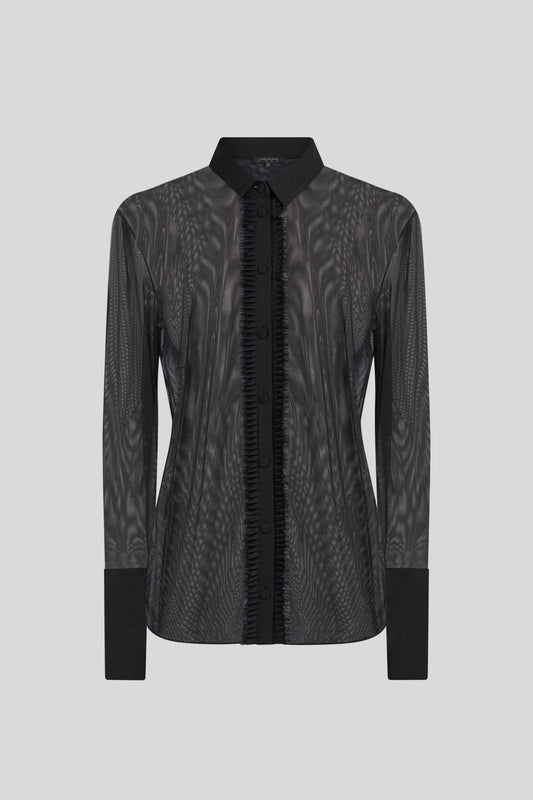 PATRIZIA PEPE Schwarzes transparentes Hemd