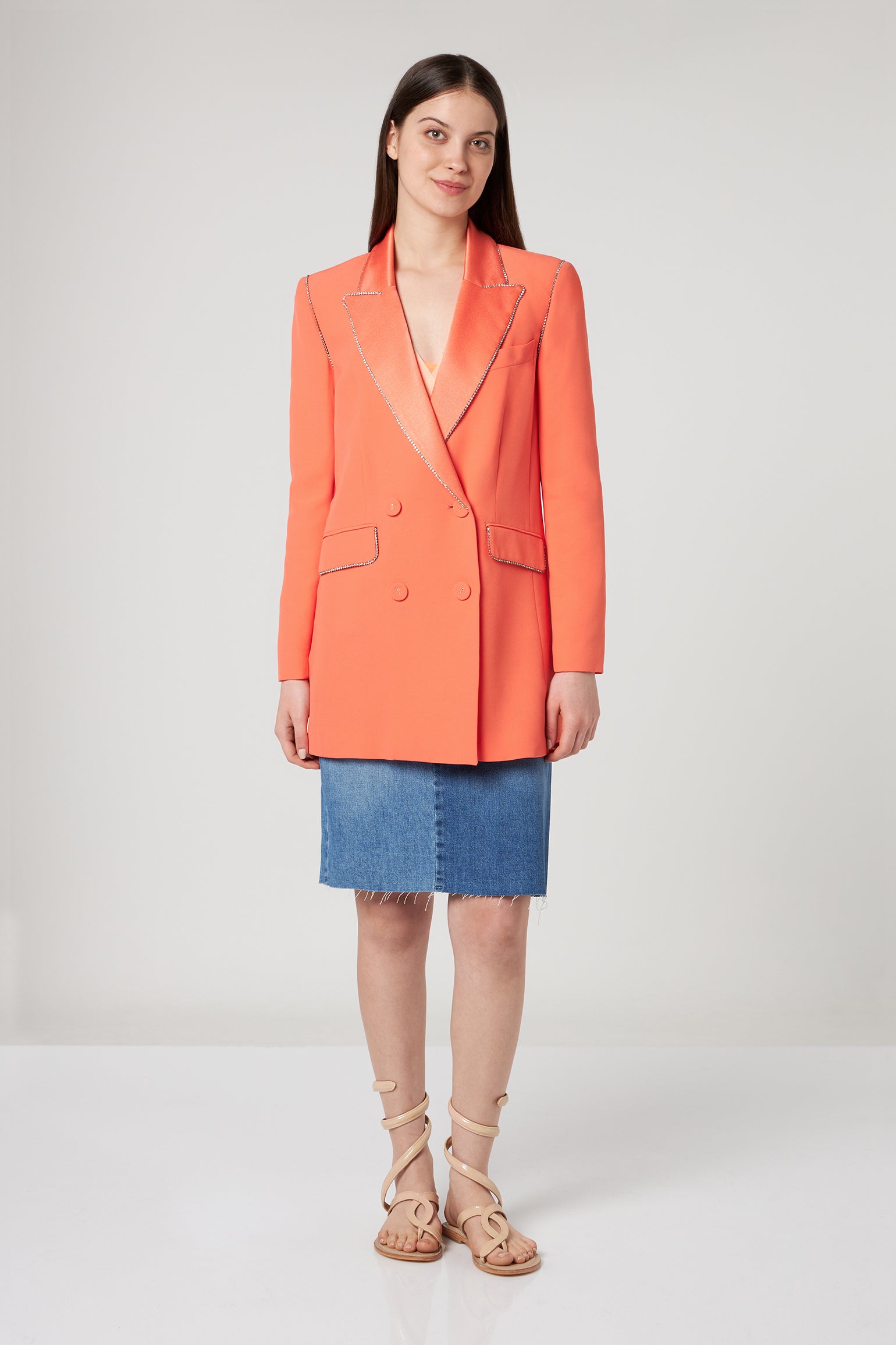 PATRIZIA PEPE Korallenfarbener Zweireiher-Blazer