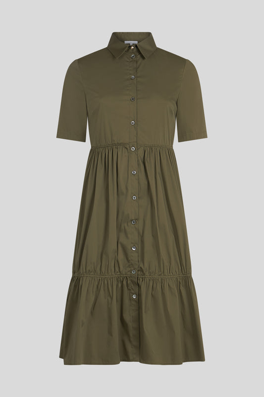 PATRIZIA PEPE Kleid mit khakifarbenen Volants