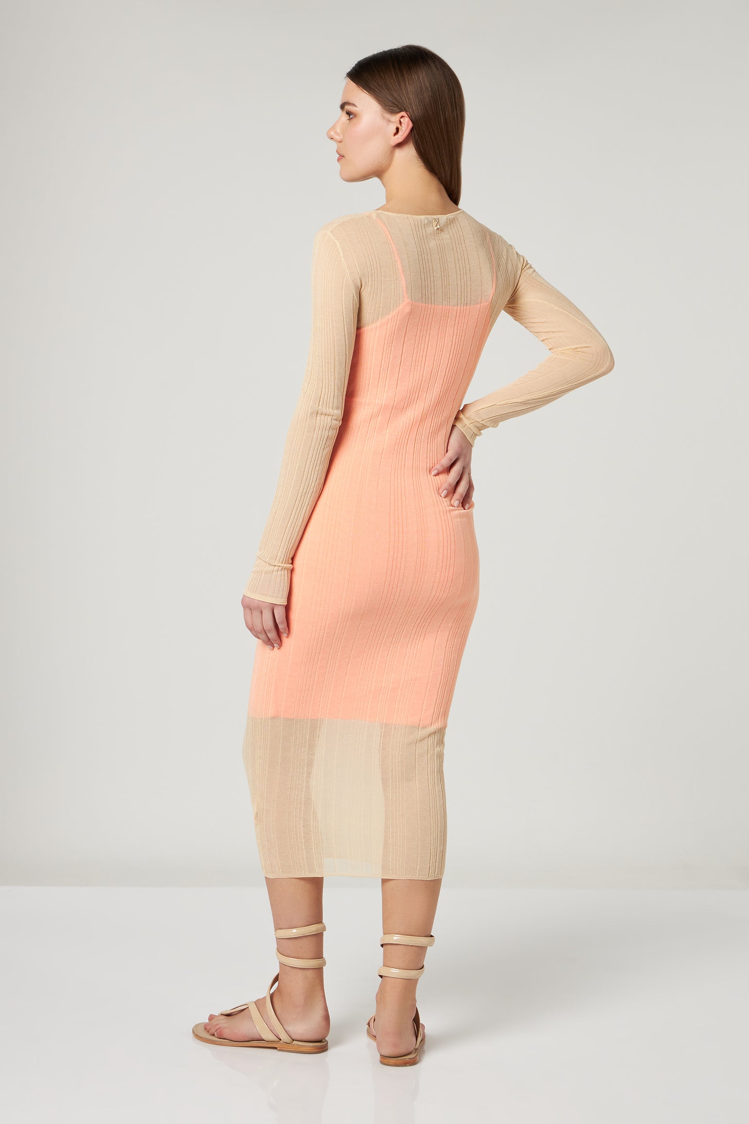 PATRIZIA PEPE Longuette-Kleid in Neonorange