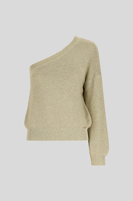 LIU JO Lurex-Pullover mit einer Schulter