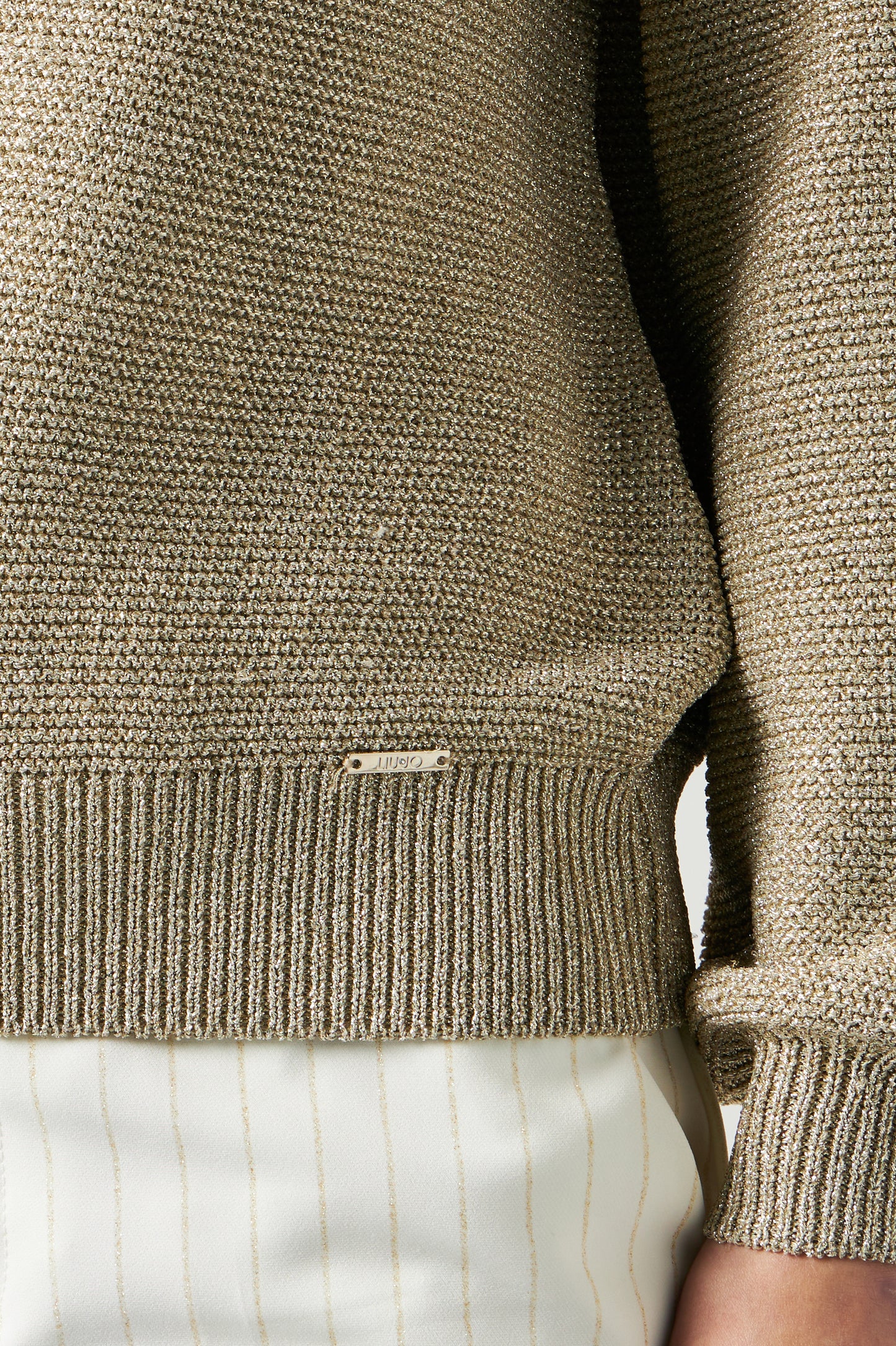 LIU JO Lurex-Pullover mit einer Schulter