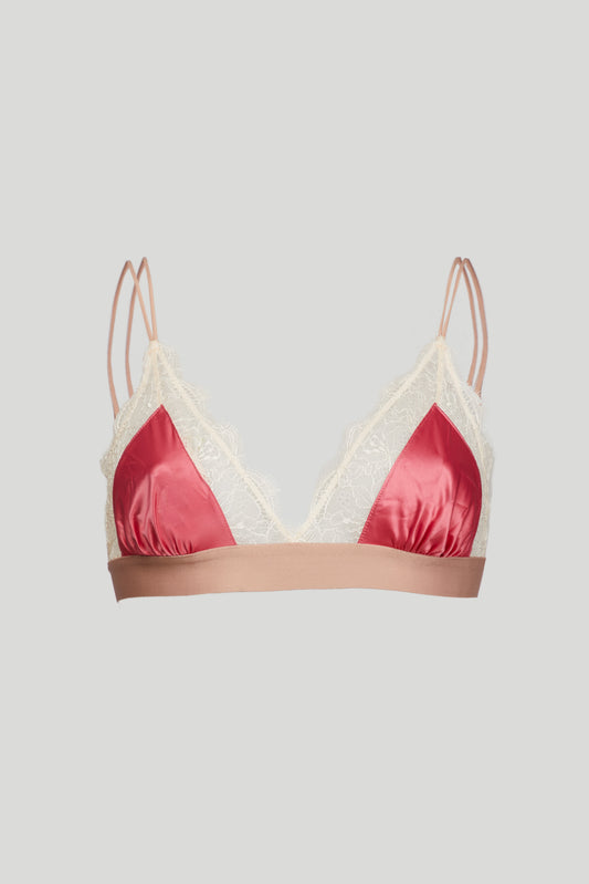 LOVE STORIES Himbeerfarbenes Bralette mit Spitze