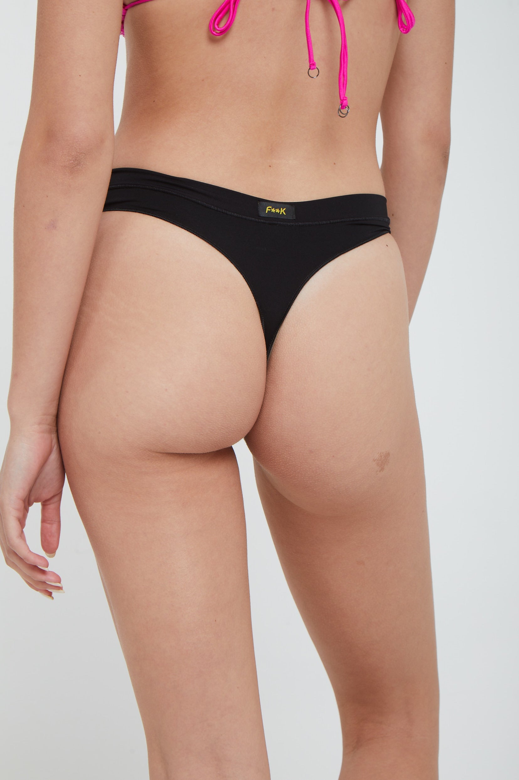 F**K Schwarzer Tanga-Bikini Schwarz