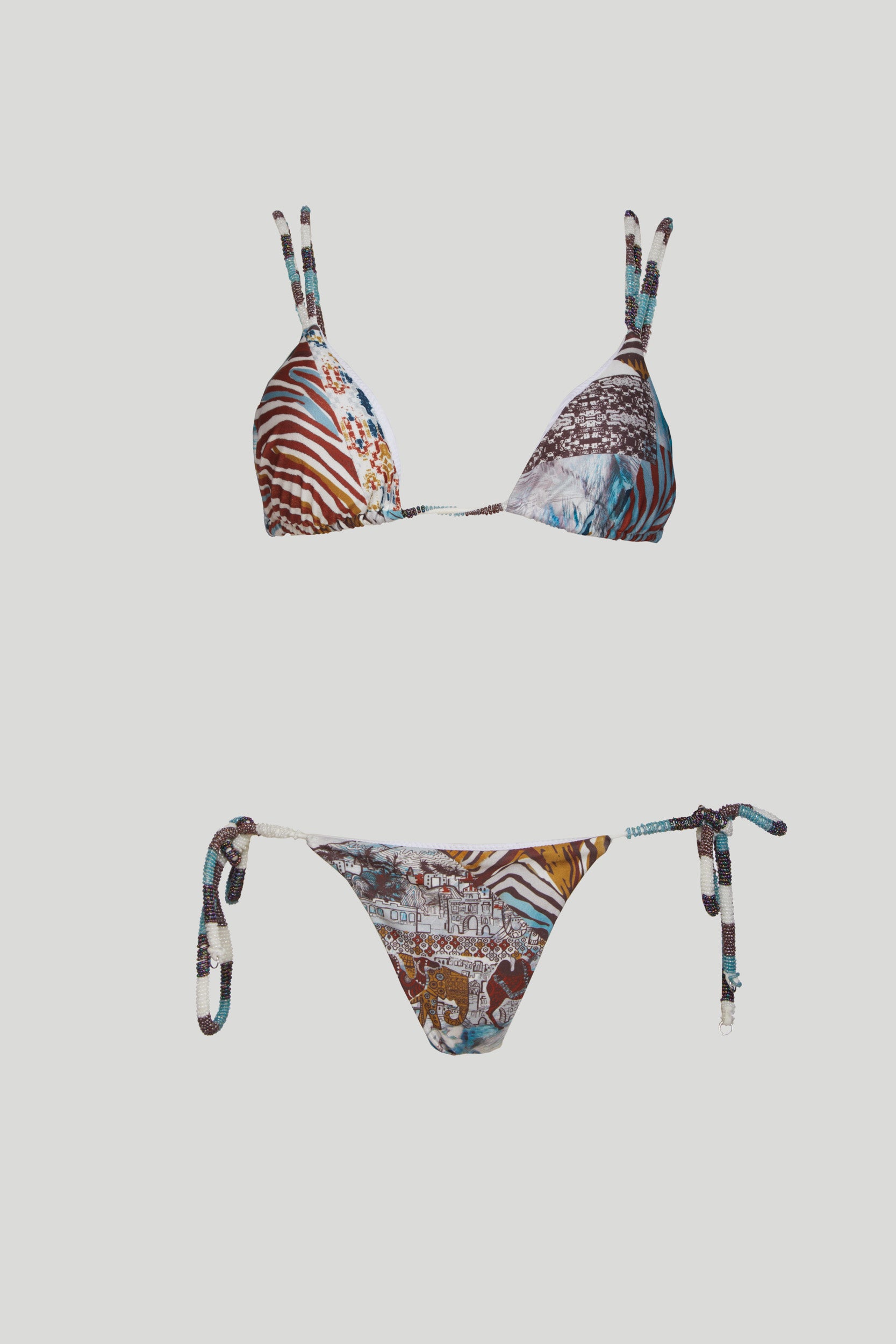 F**K gemusterter Bikini mit Triangel-Oberteil