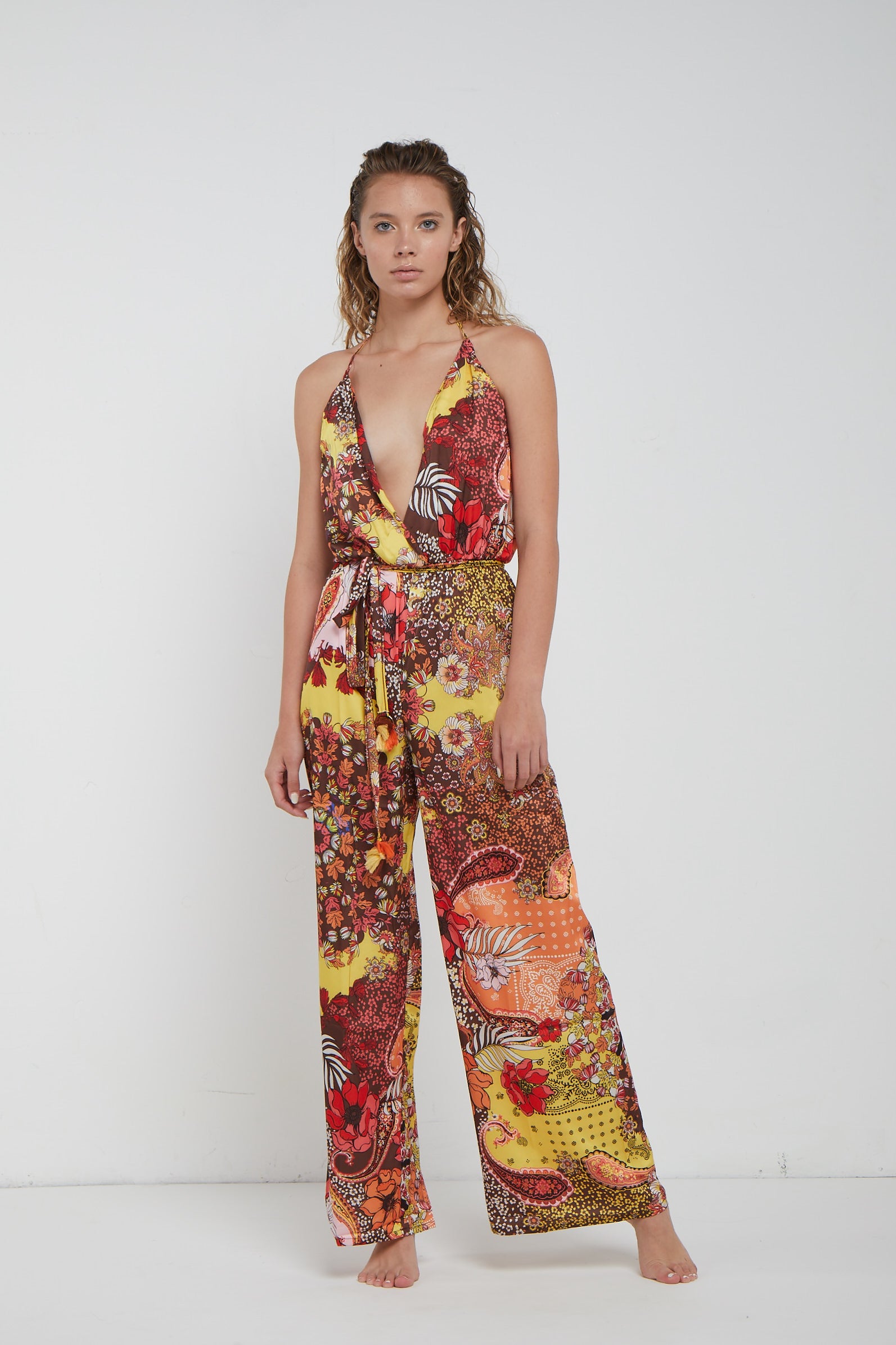 F**K langer Overall mit Blumenmuster