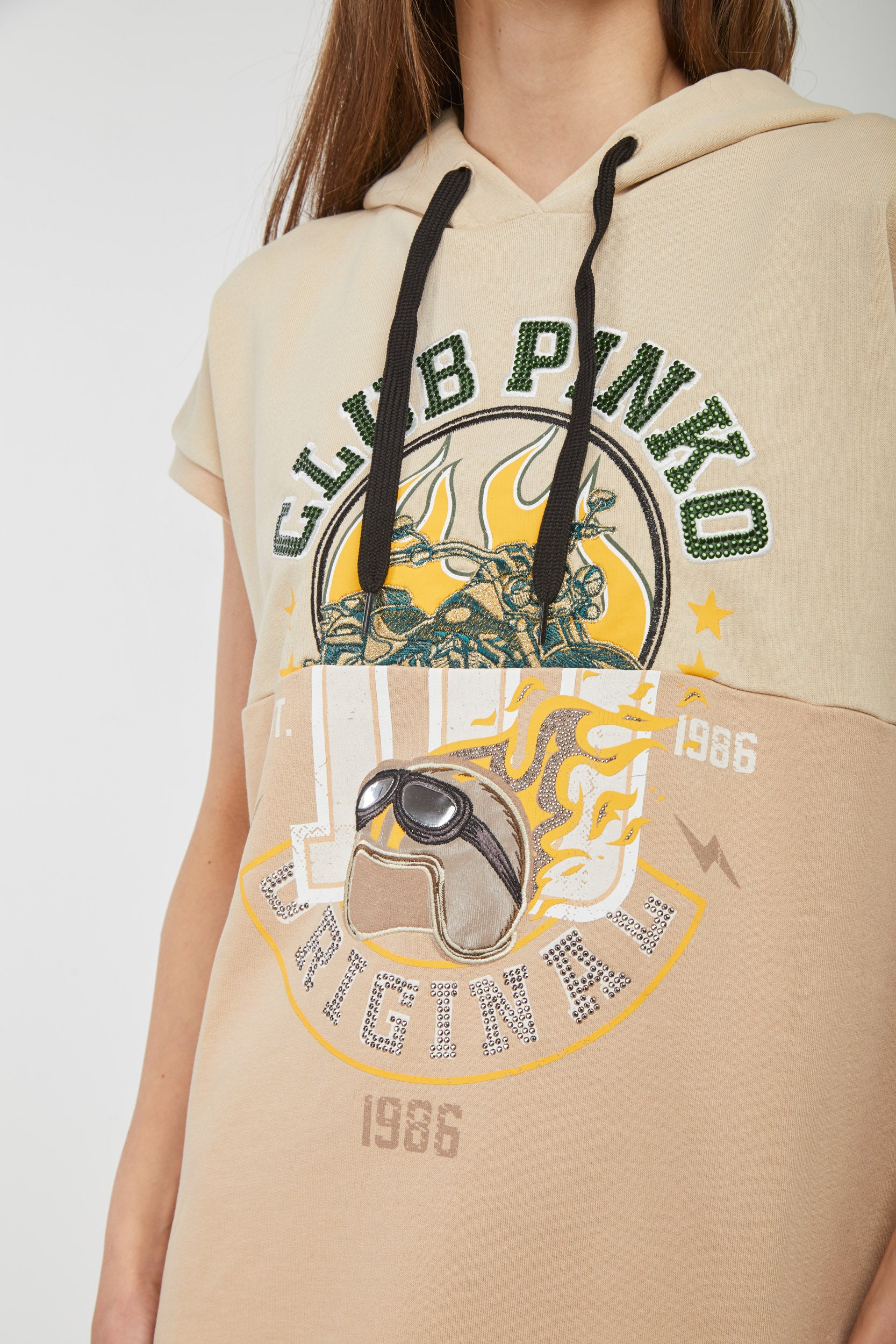 PINKO „Club Pinko“ ärmelloses Überzieh-Sweatshirt