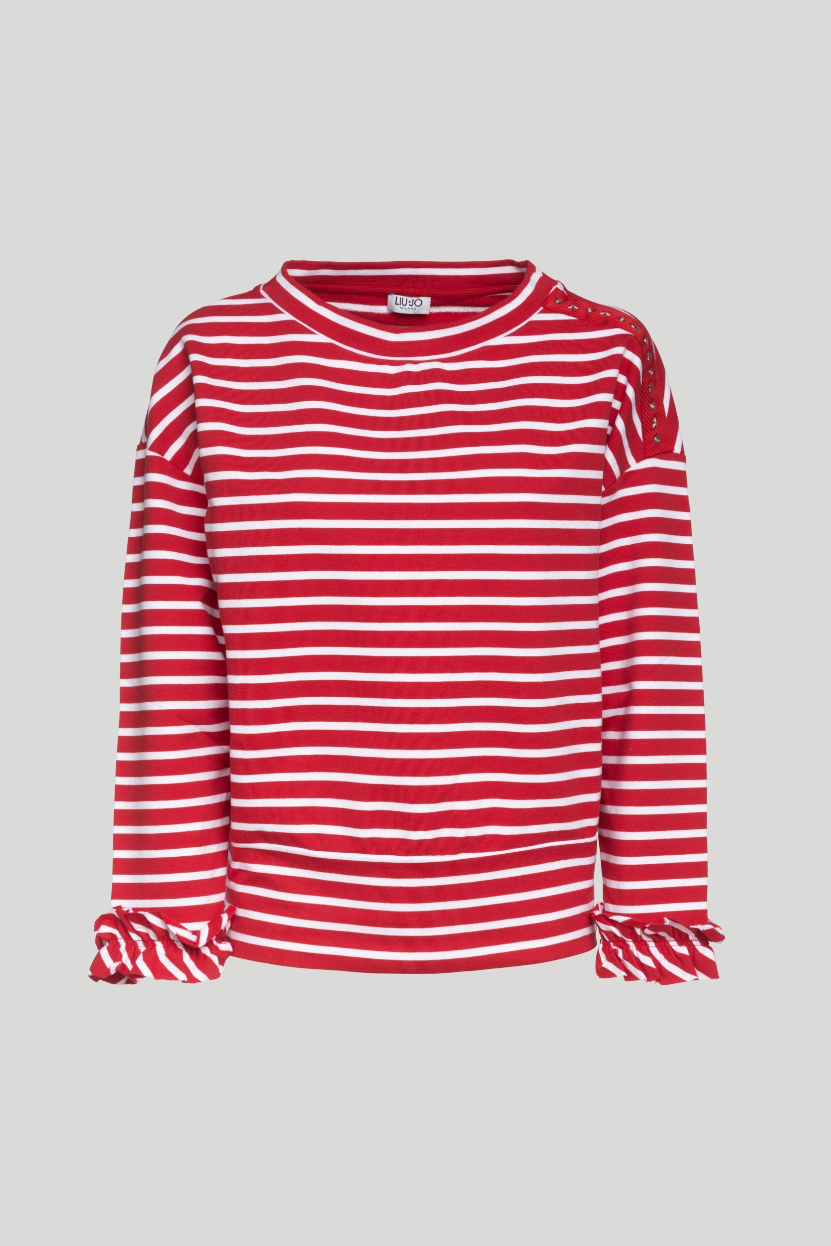 LIU-JO Rot-weiß gestreiftes Sweatshirt