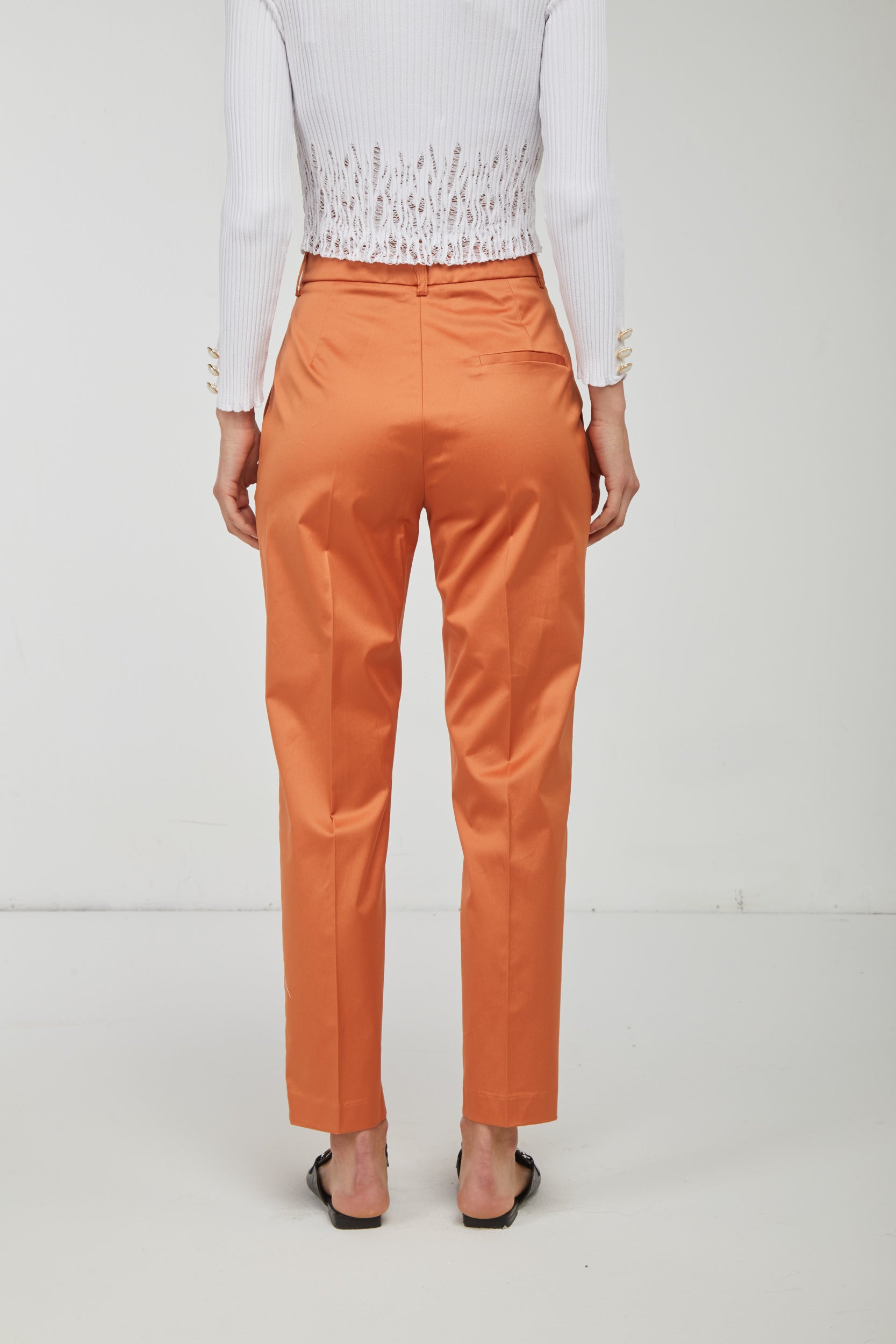 OTTOD'AME Orangefarbene Satinhose