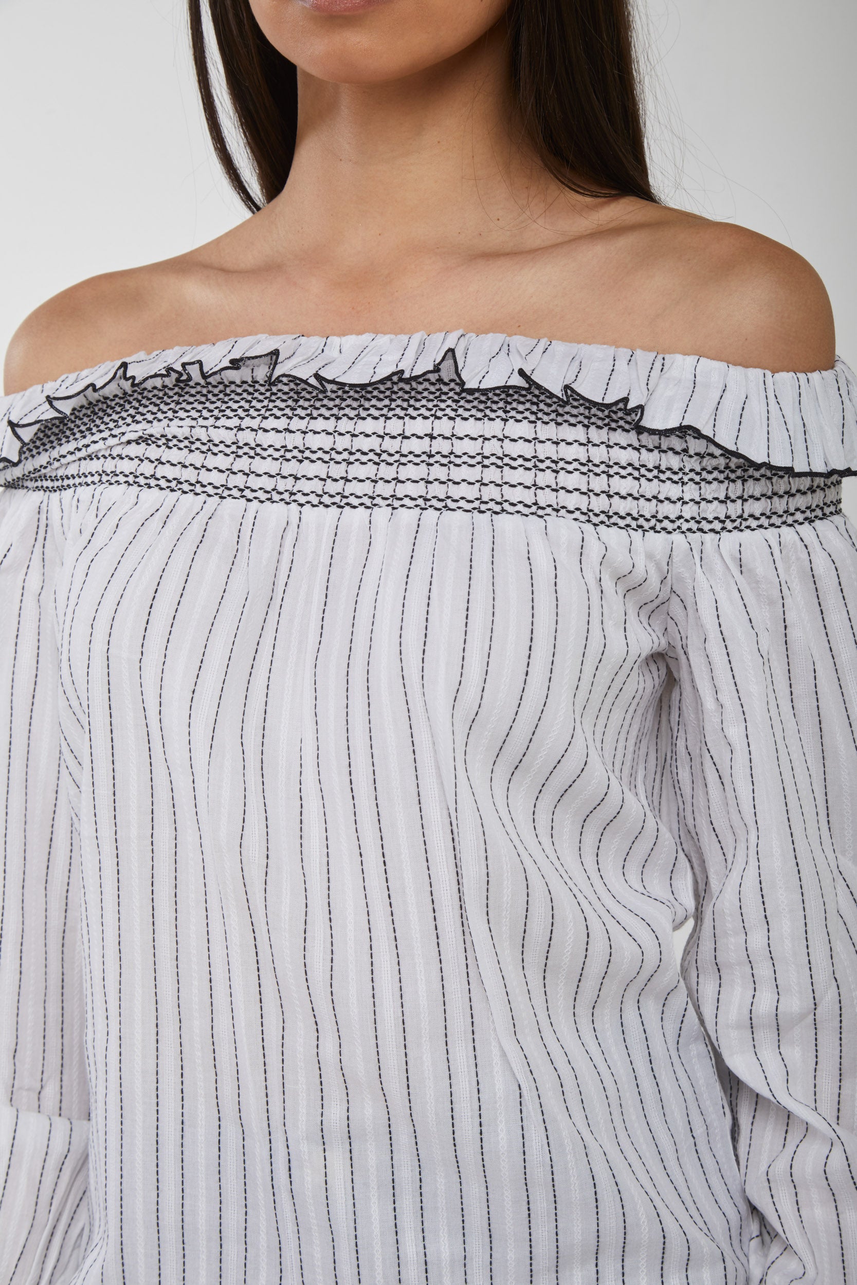 PINKO Gestreifte Bluse mit U-Boot-Ausschnitt