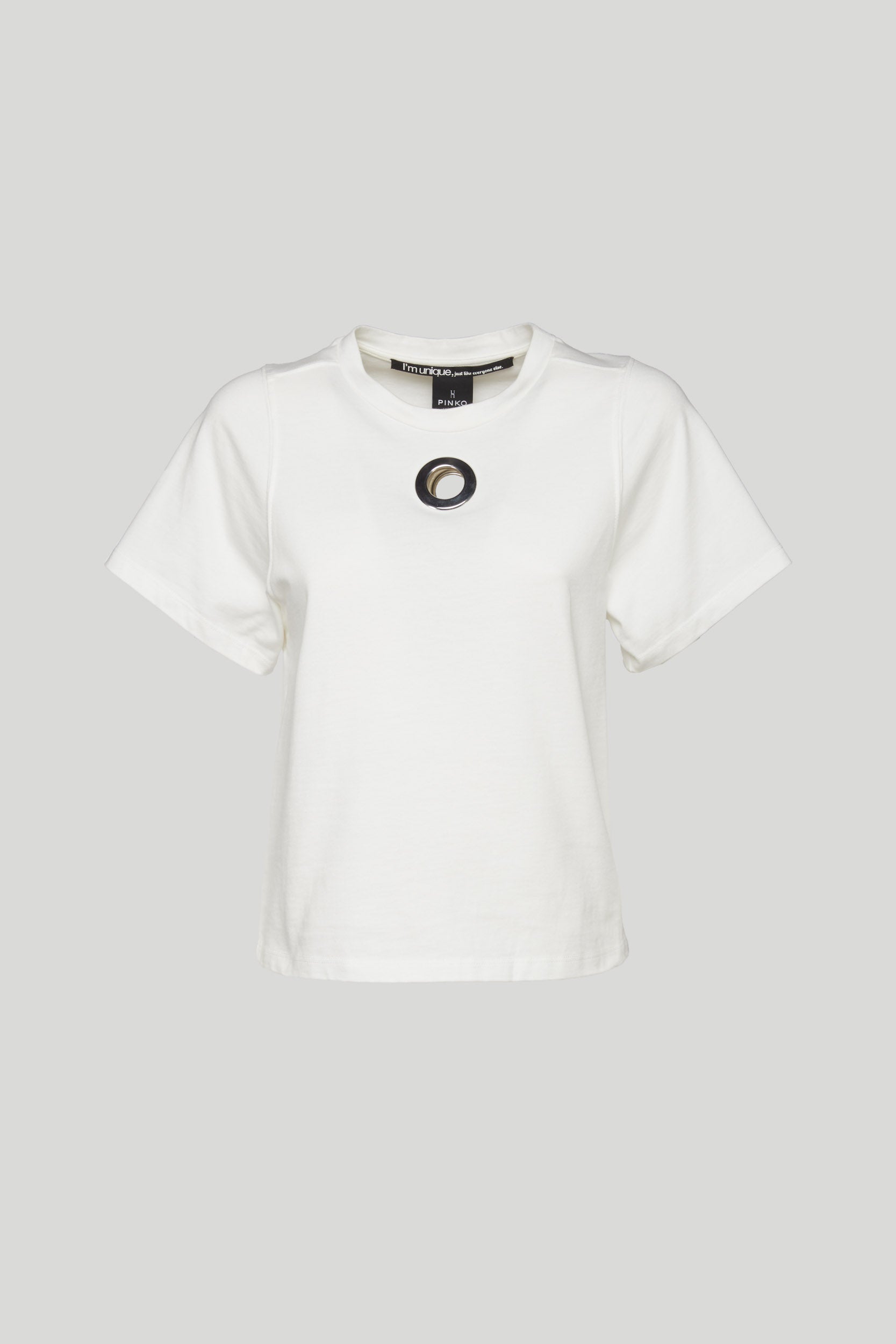 PINKO Weißer T-Shirt-Ring