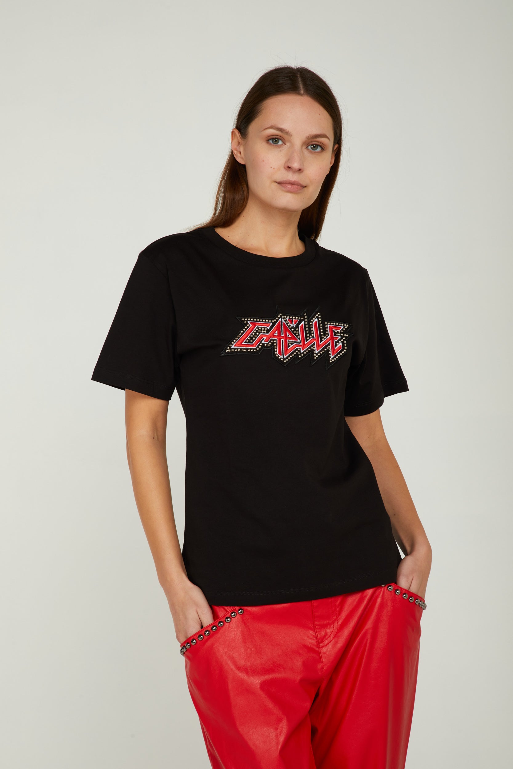 GAELLE Schwarzes T-Shirt mit Logo