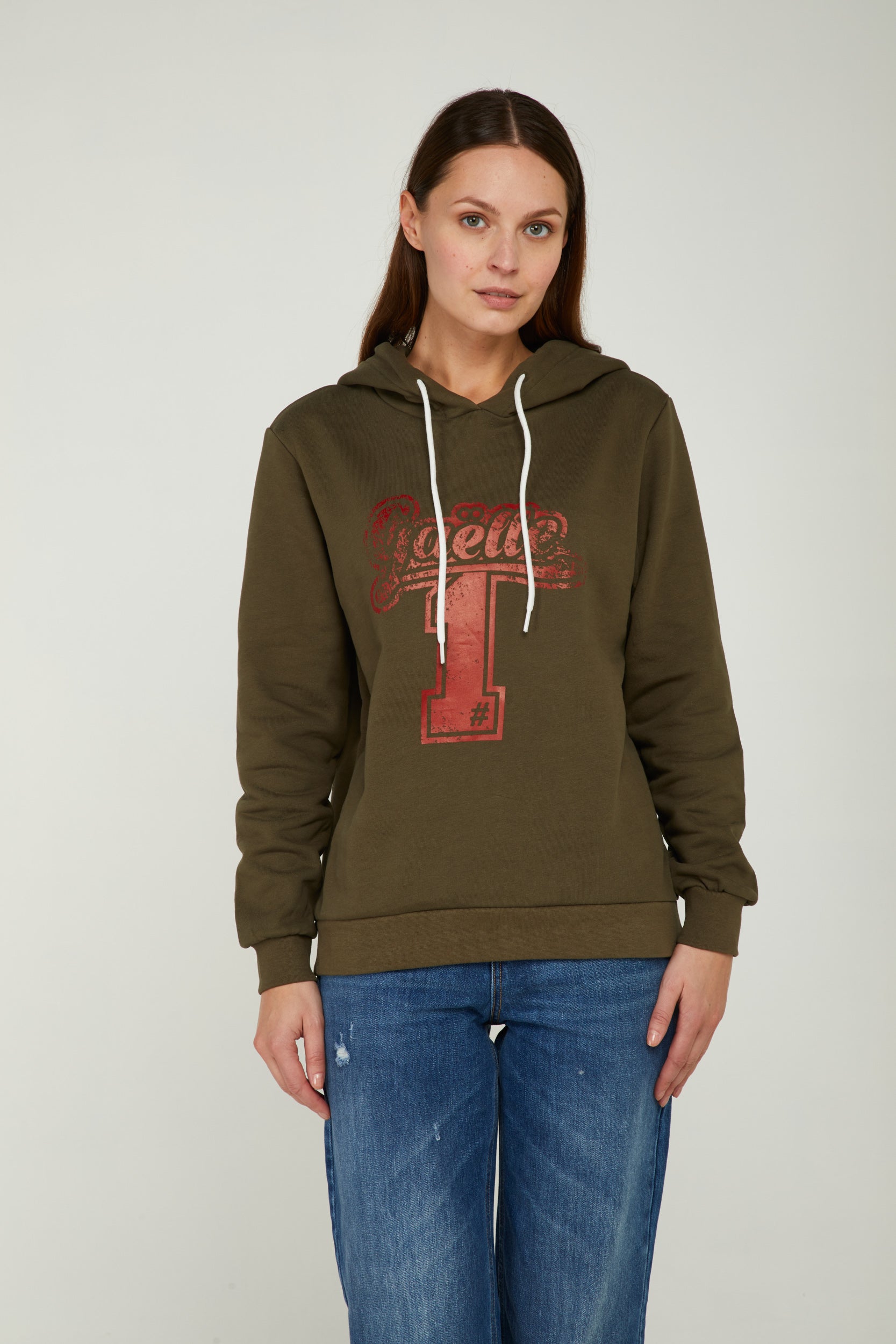 GAELLE Militärgrünes Sweatshirt mit Logo