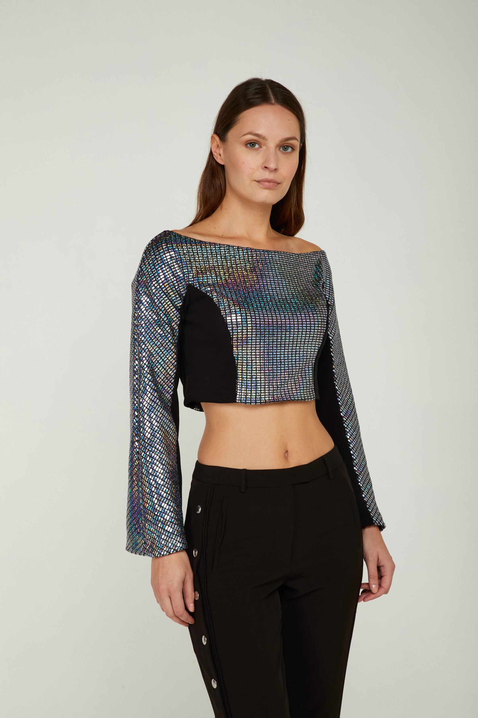 GAELLE Top mit Glitzerstoff