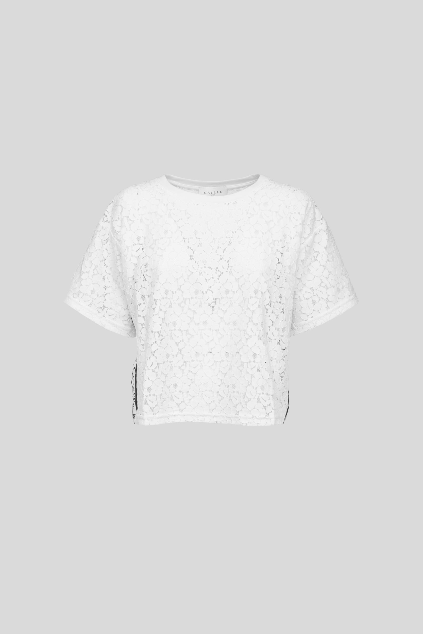 GAELLE Weißes Spitzen-T-Shirt