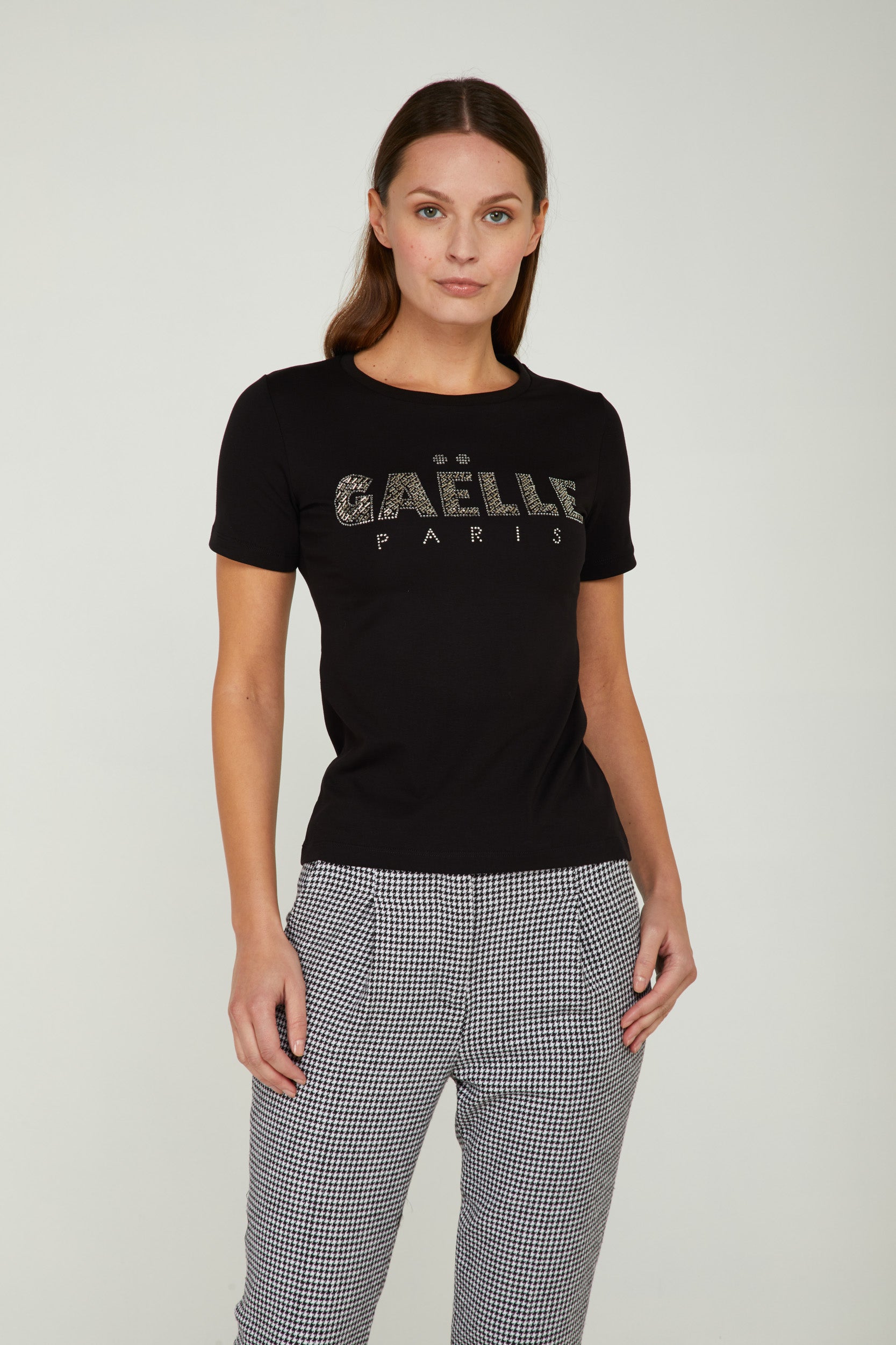GAELLE Schwarzes T-Shirt mit Logo