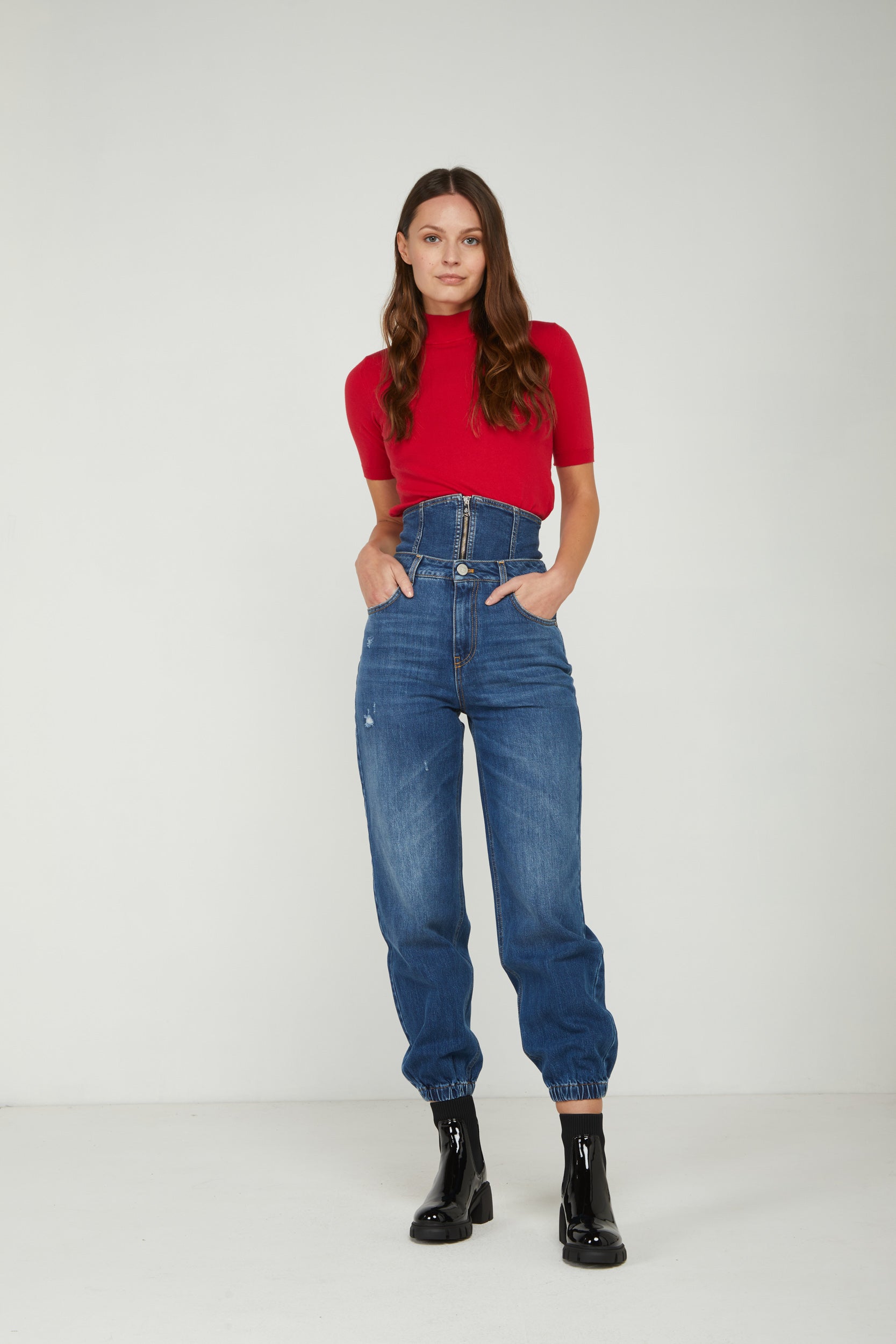 GAELLE-Jeans mit hoher Taille