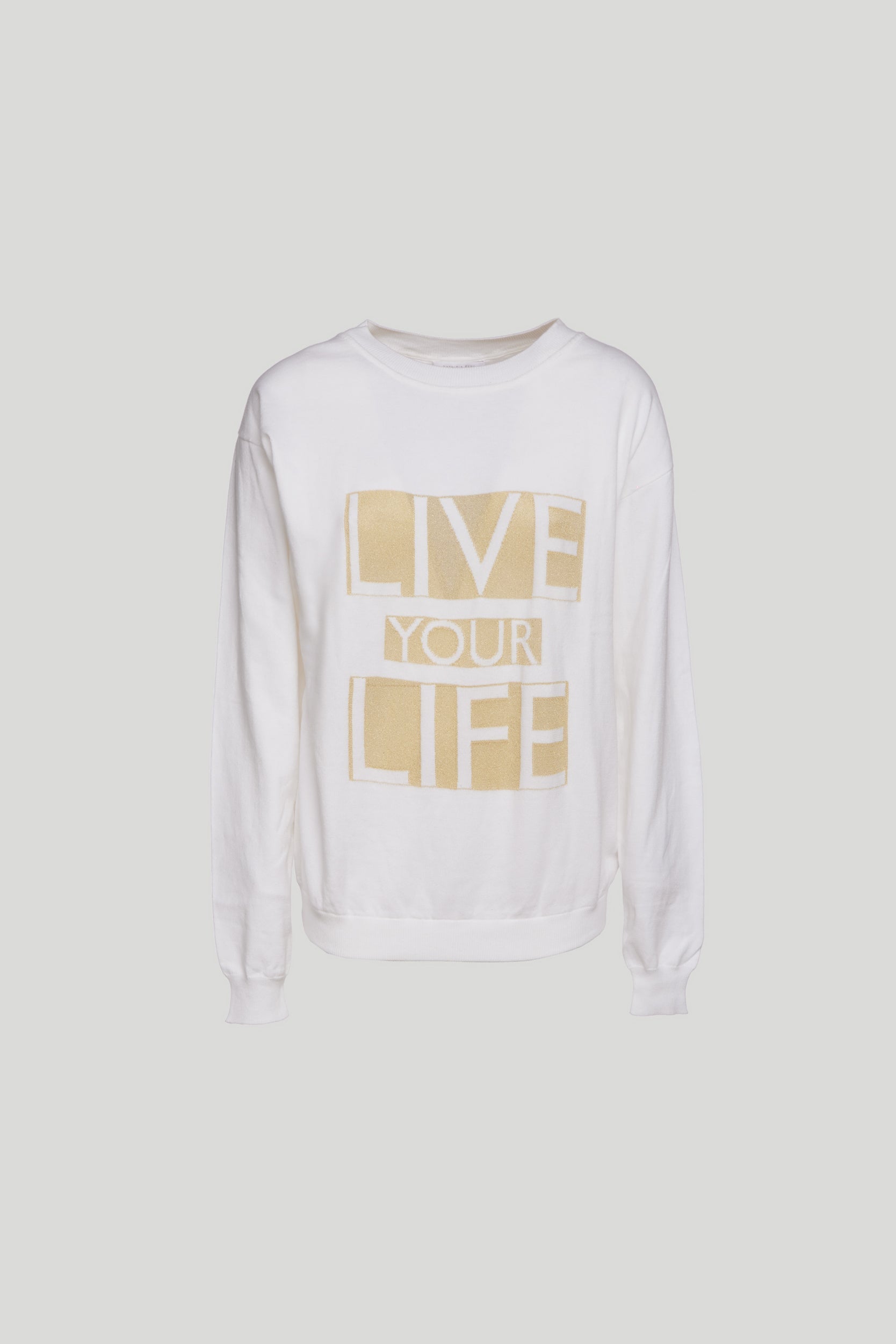 PATRIZIA PEPE Weißer „Live Your Life“-Pullover