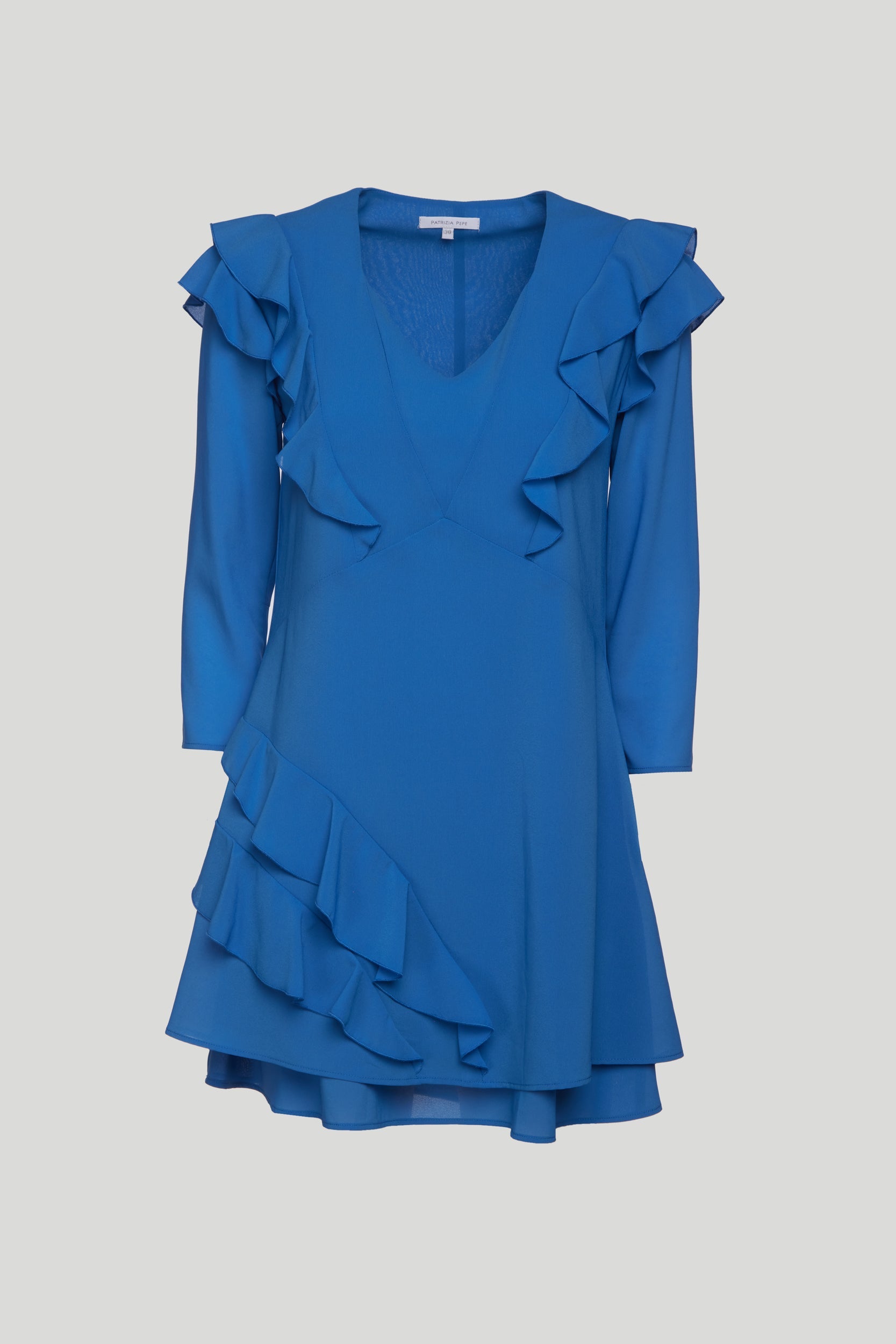 PATRIZIA PEPE Blaues Kleid mit Volants