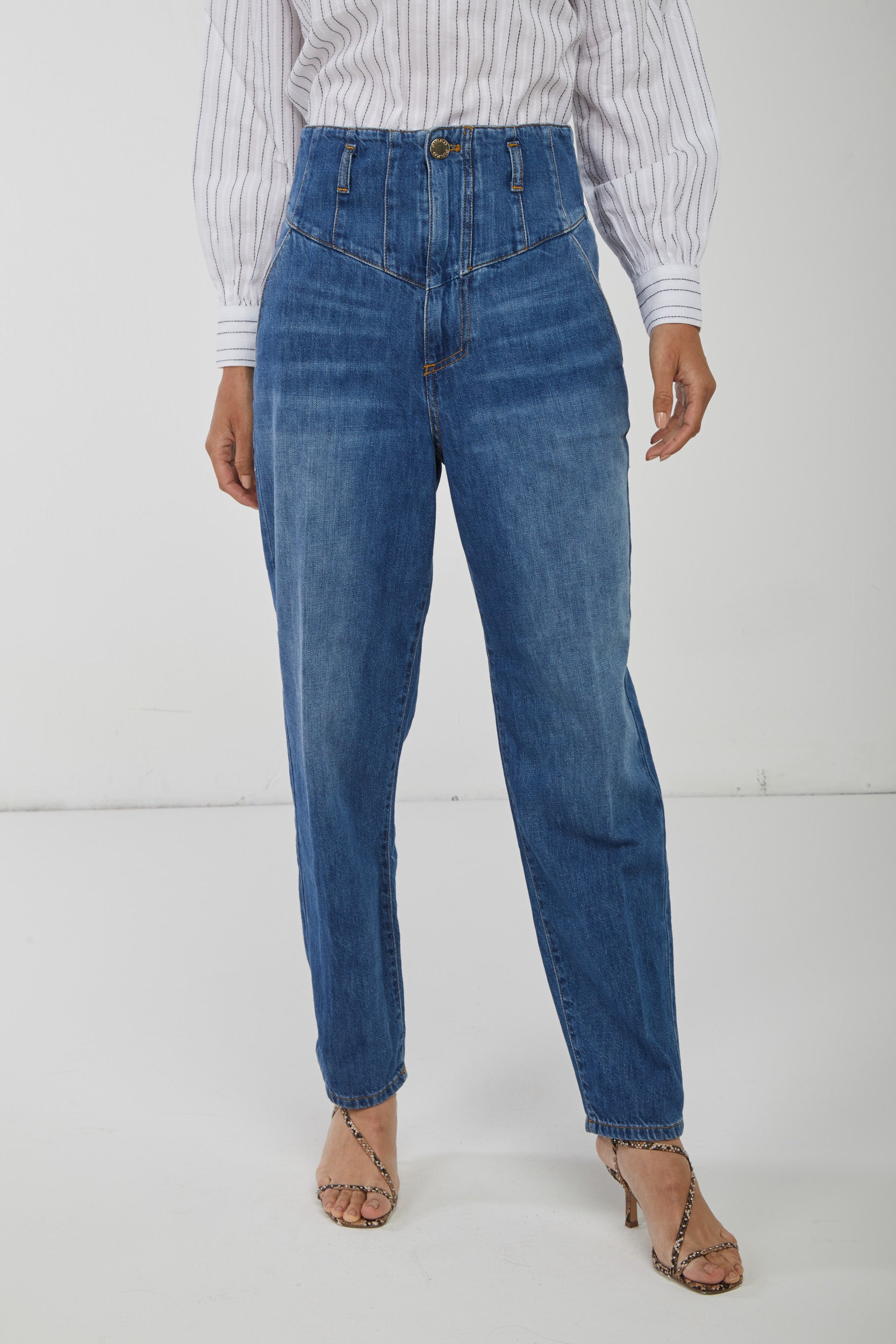 PINKO Baggy Jeans mit Bustier-Effekt