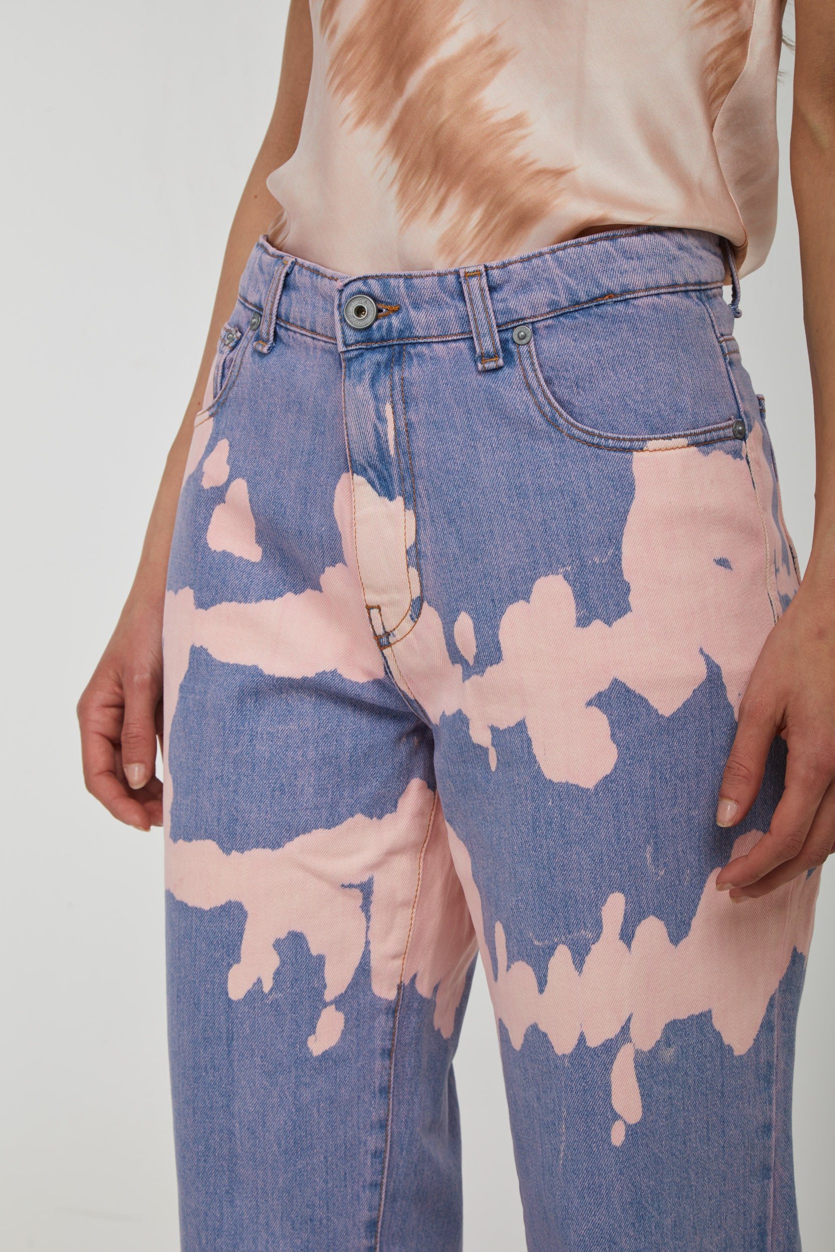 OTTOD'AME Jeans Gamba Dritta Tie-Dye