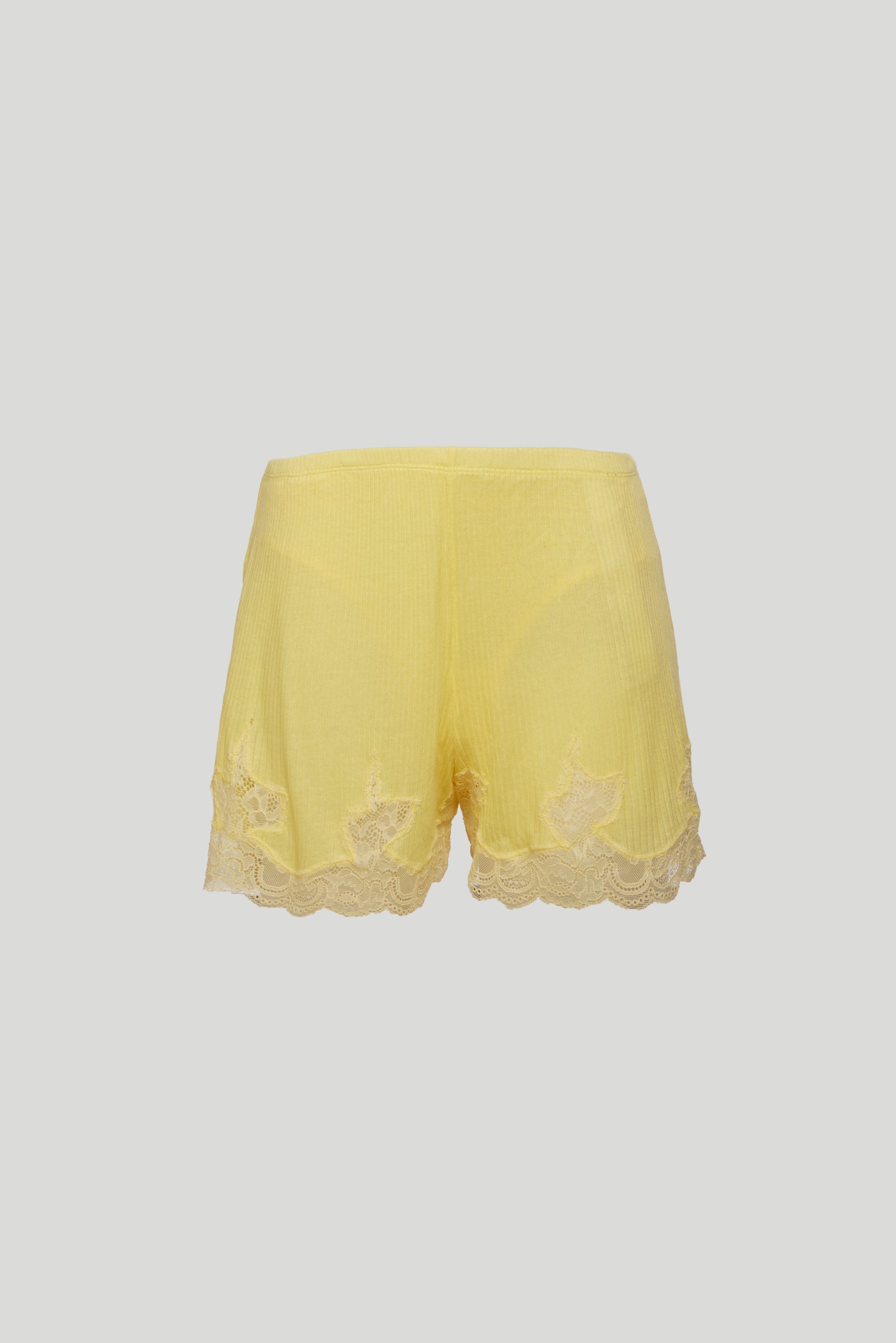 TWINSET Gelbe Spitzenshorts