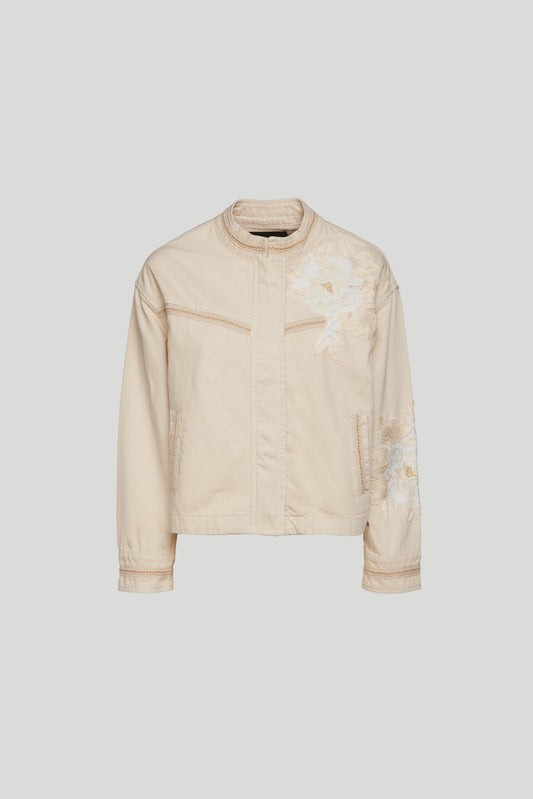 TWINSET Bestickte Elfenbeinjacke