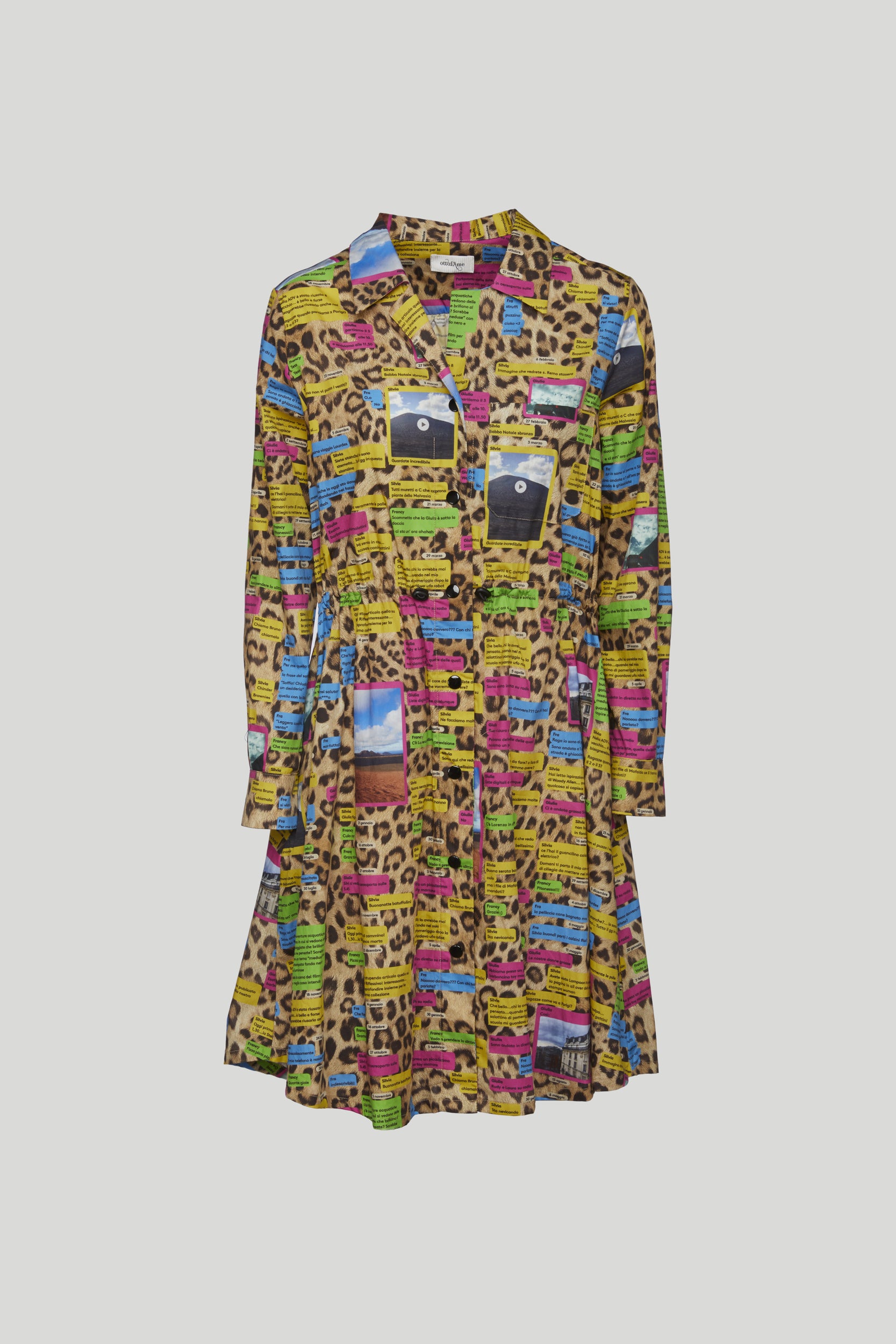 OTTOD'AME Chemisier-Kleid "Postcard" mit Leopardenmuster