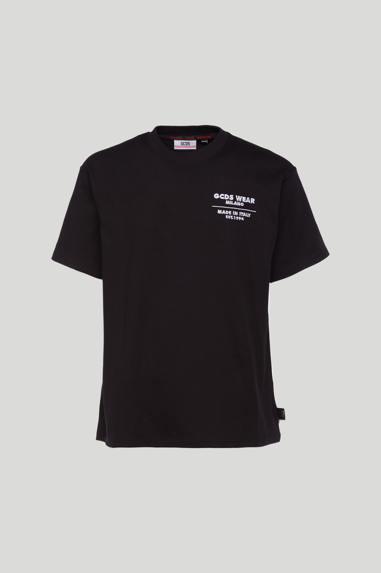 GCDS T-Shirt Nera mit Logo und Catena