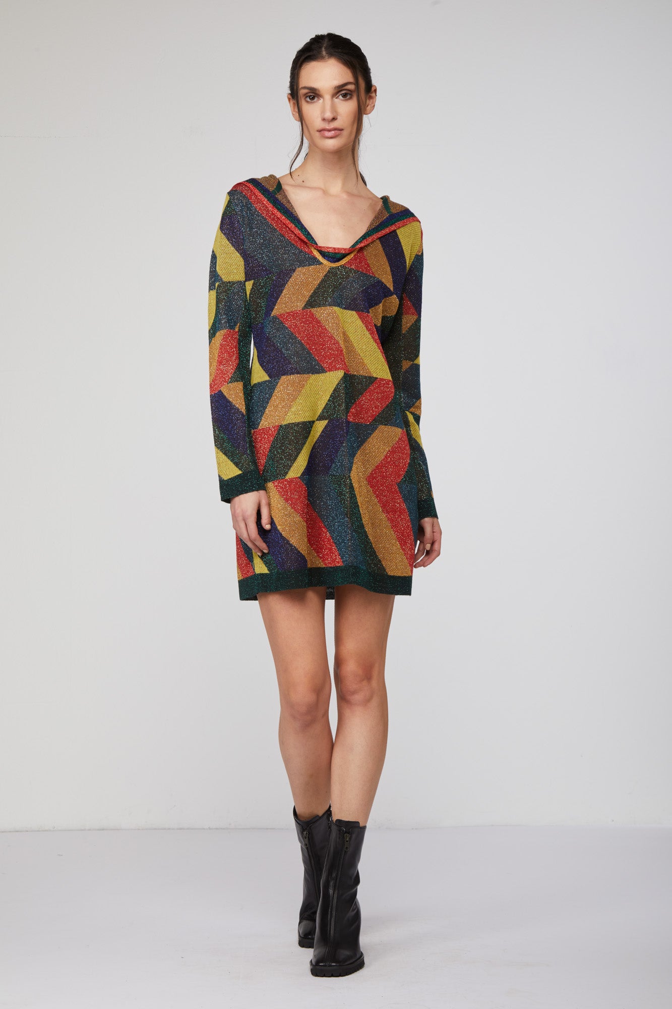 TWINSET Geometrisches Kleid mit Kapuze